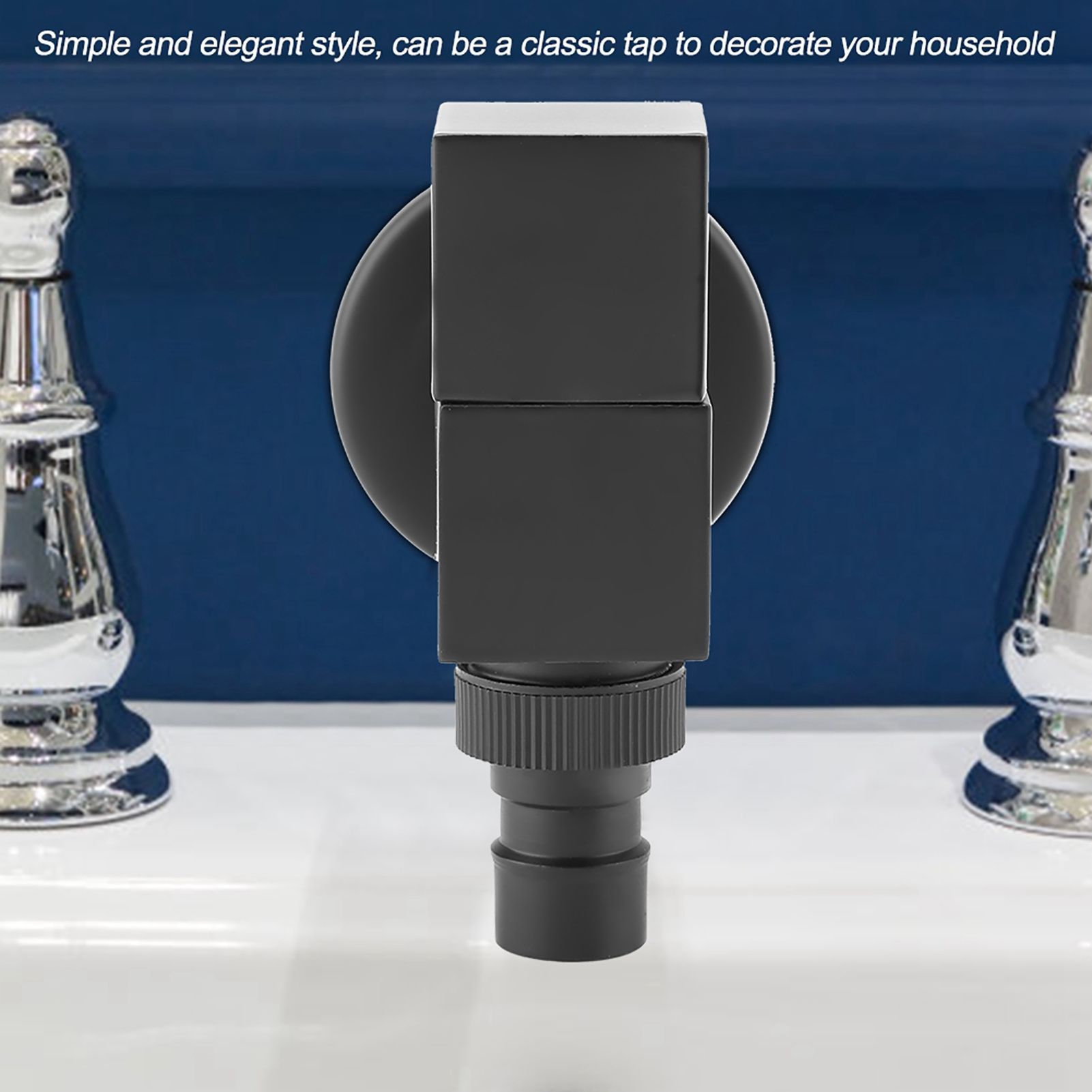 Black Brass Square Washing Machine Faucet Wall Mount Laundry Cold Water view 5