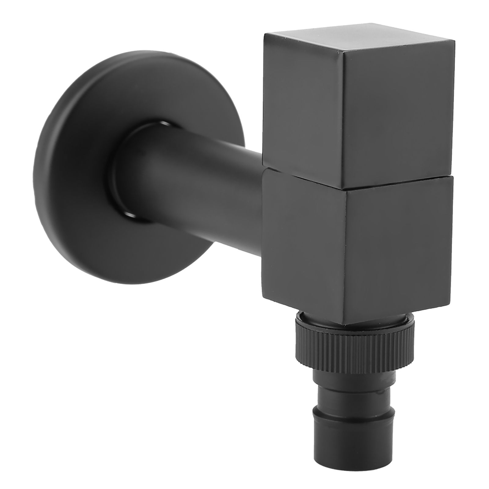 Black Brass Square Washing Machine Faucet Wall Mount Laundry Cold Water view 7