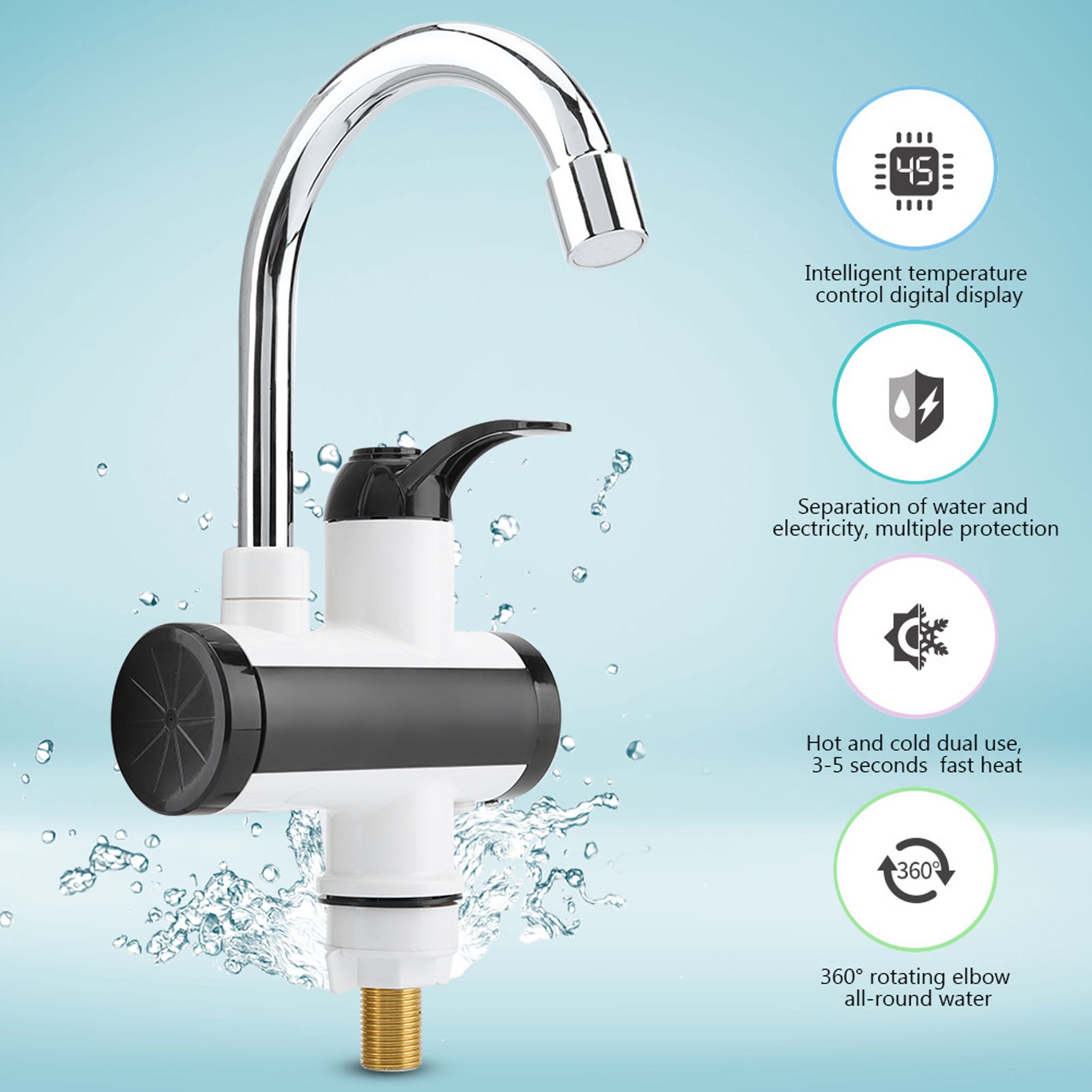 Instant Hot and Cold Water Dispenser Heater Heating Faucet Temperature Display view 8
