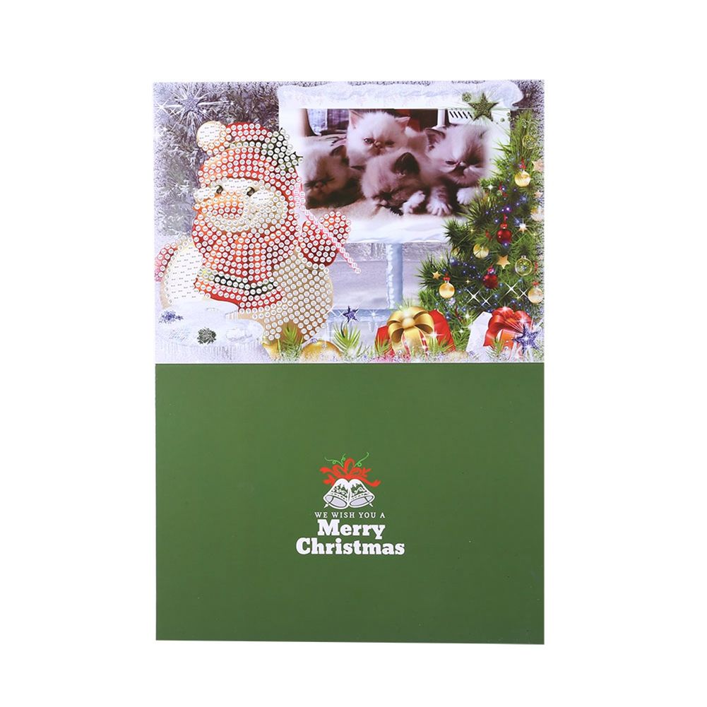Christmas Halloween DIY Rhinestone Painting Greeting Card Snowman Art Craft 06# view 2
