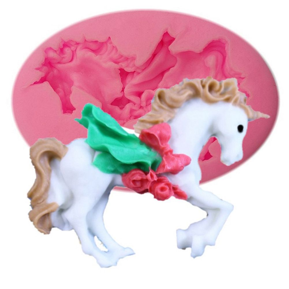 Unicorn Mould Decorating Tool DIY Silicone Cake Mold for Baking Fondant view 2