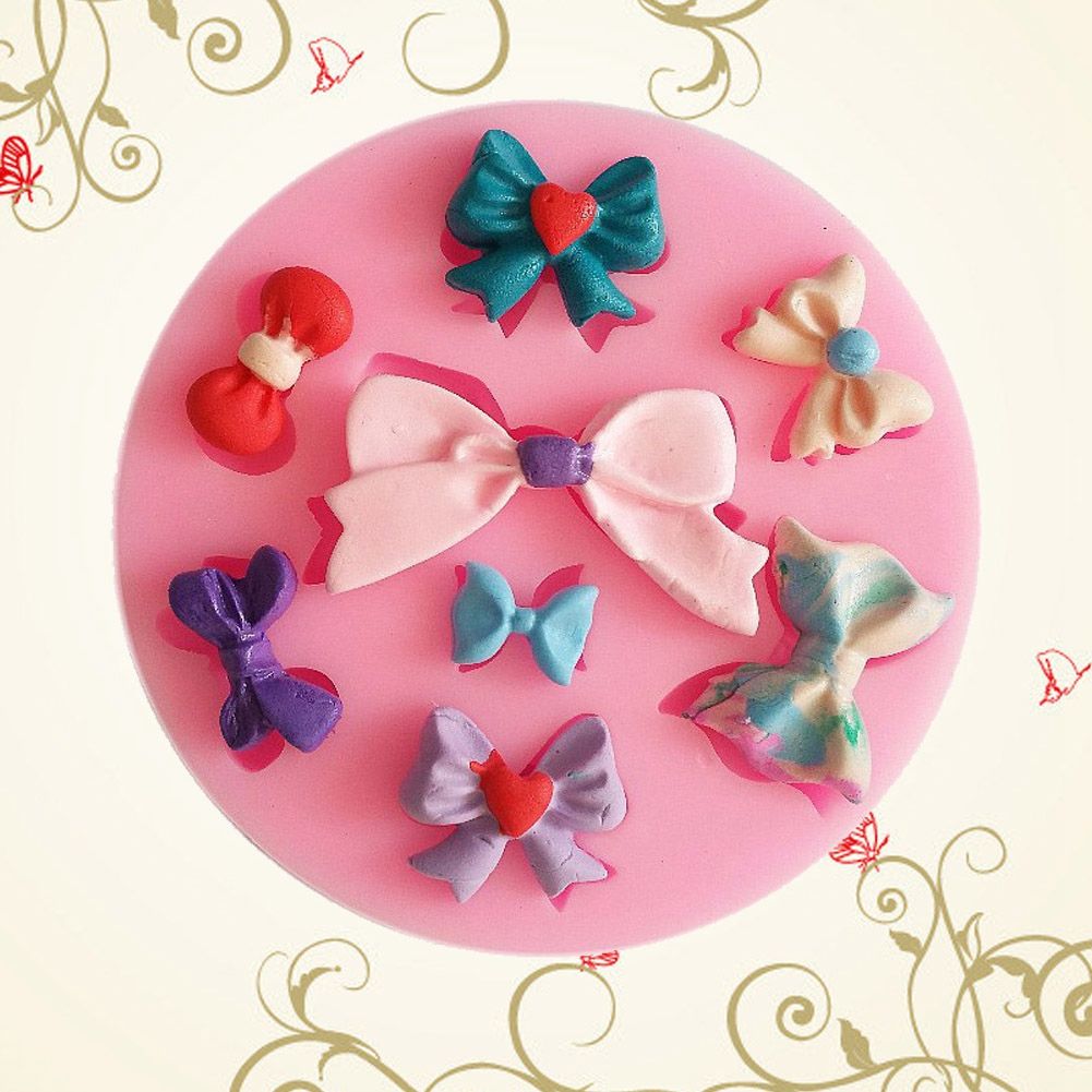 Bowknot Soap Mould Fondant Cake Cookie Decoration Mold Silicone DIY Baking
