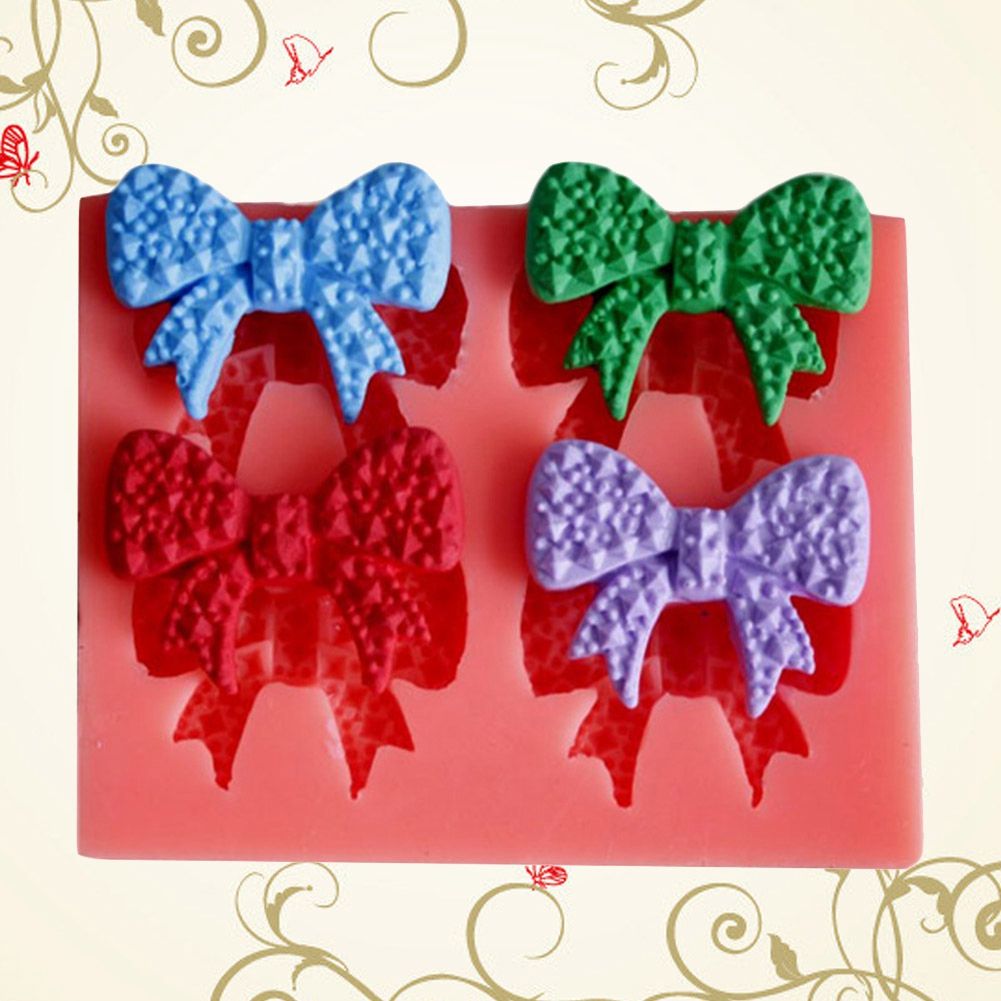 Bowknot Soap Mould Fondant Cake Cookie Decoration Mold Silicone DIY Baking