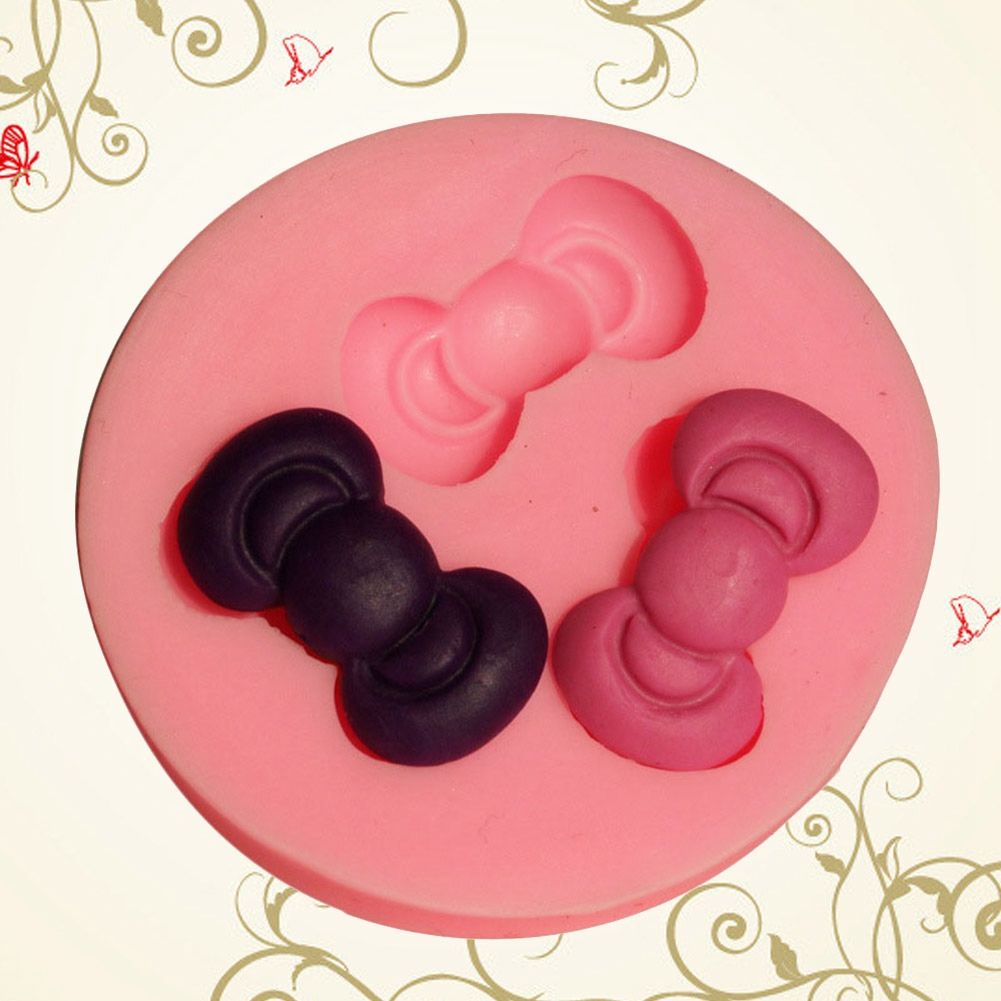 Bowknot Soap Mould Fondant Cake Cookie Decoration Mold Silicone DIY Baking