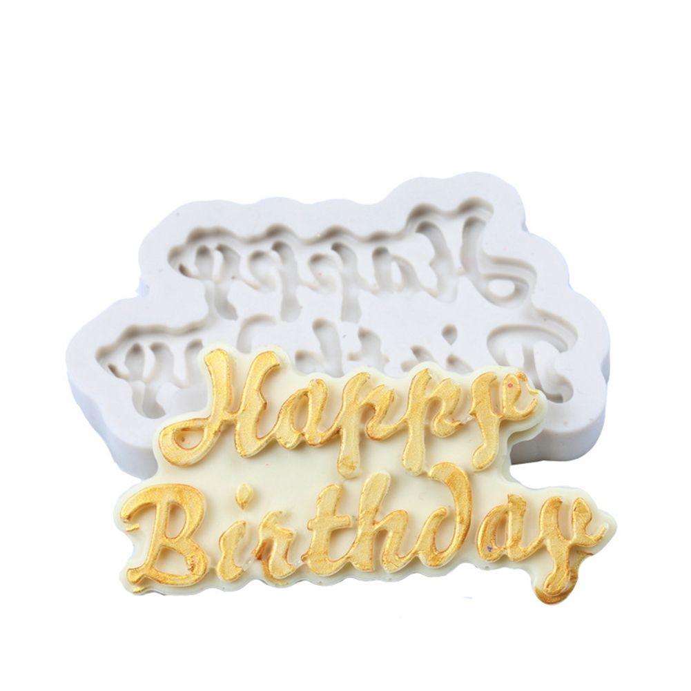 Happy Birthday Mould Decorating Tool DIY Silicone Cake Mold for Baking Fondant view 2