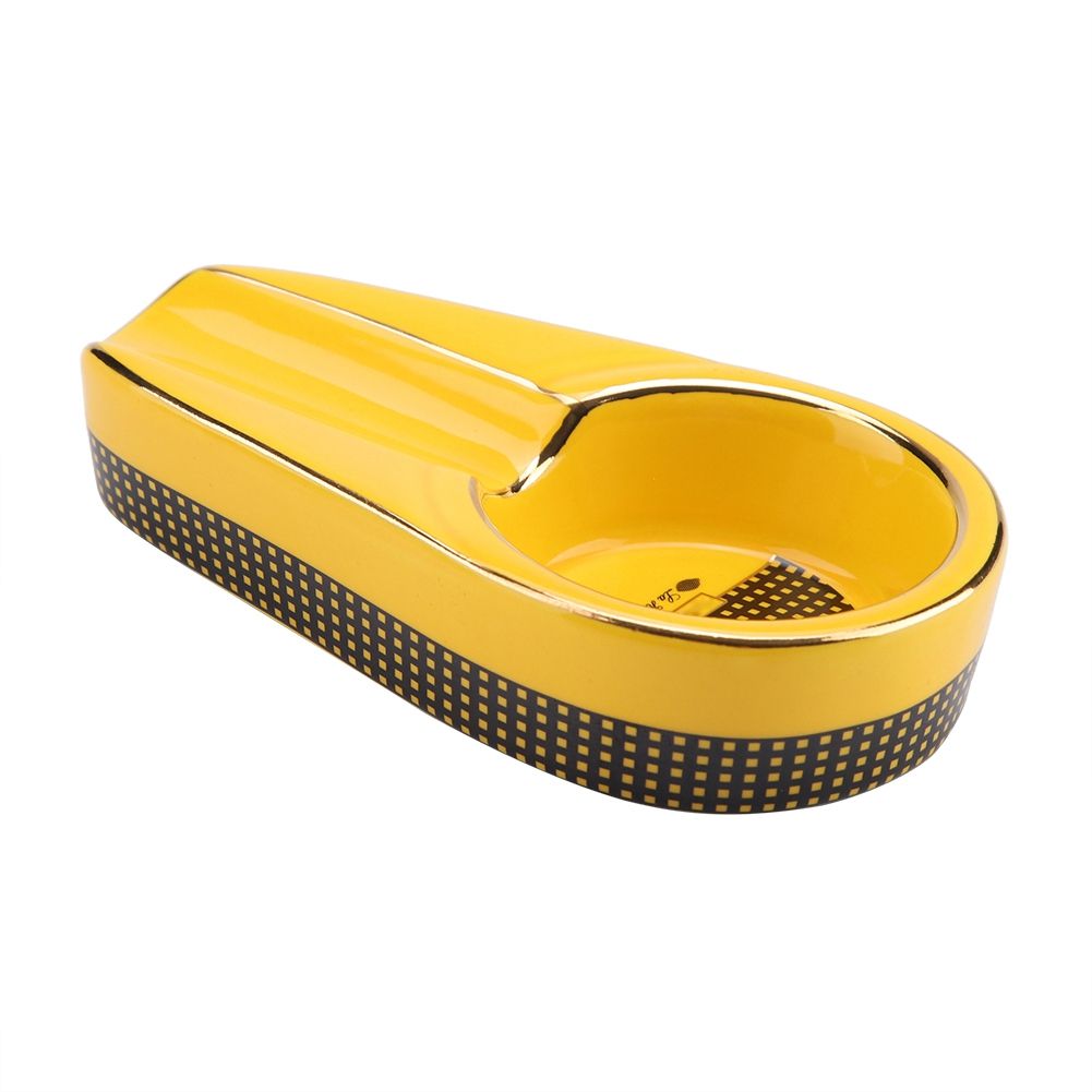 Portable Mini Ceramics Cigarette Ashtray Cinder Holder (Yellow) view 6