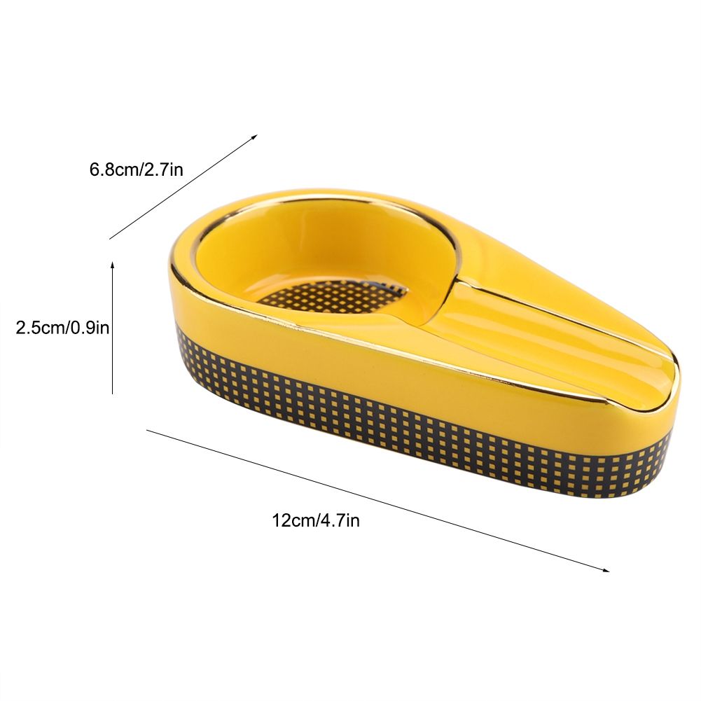 Portable Mini Ceramics Cigarette Ashtray Cinder Holder (Yellow) view 11