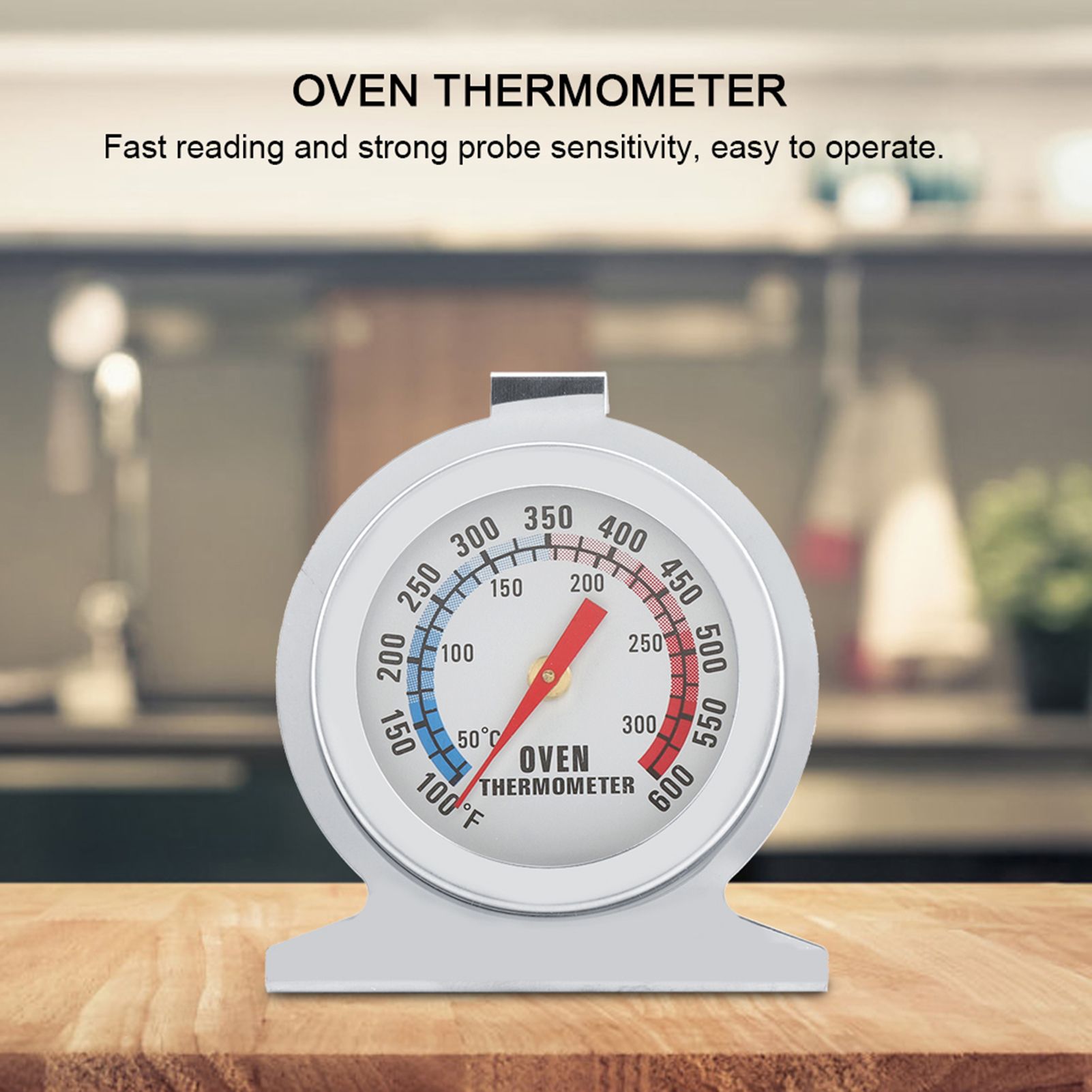 Stainless Steel Pointer Dial Oven Thermometer Food Meat Temperature Gauge view 5