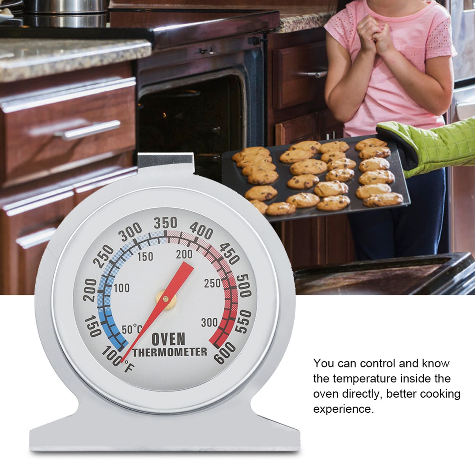 Stainless Steel Pointer Dial Oven Thermometer Food Meat Temperature Gauge view 7