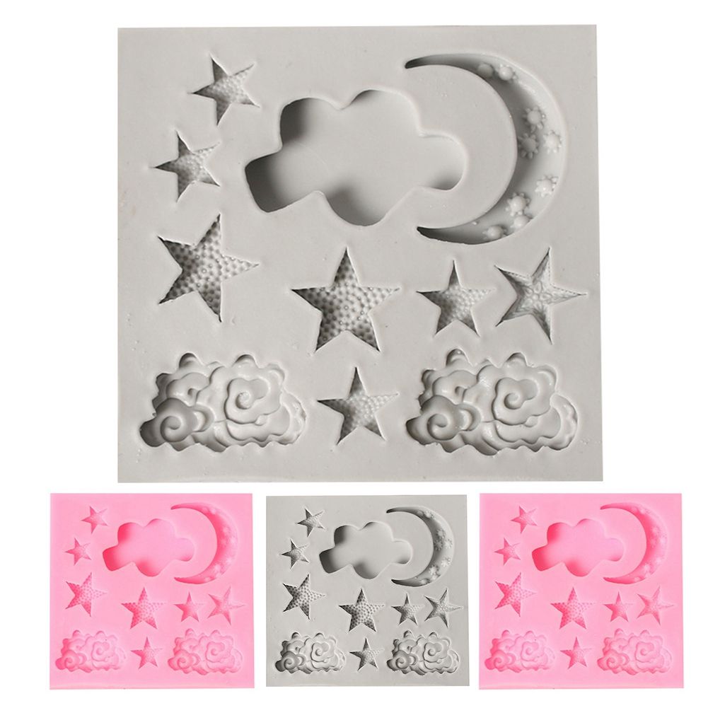 Silicone Cake Mold Stars Moon Clouds Pattern Chocolate Baking DIY Mold Making Tool