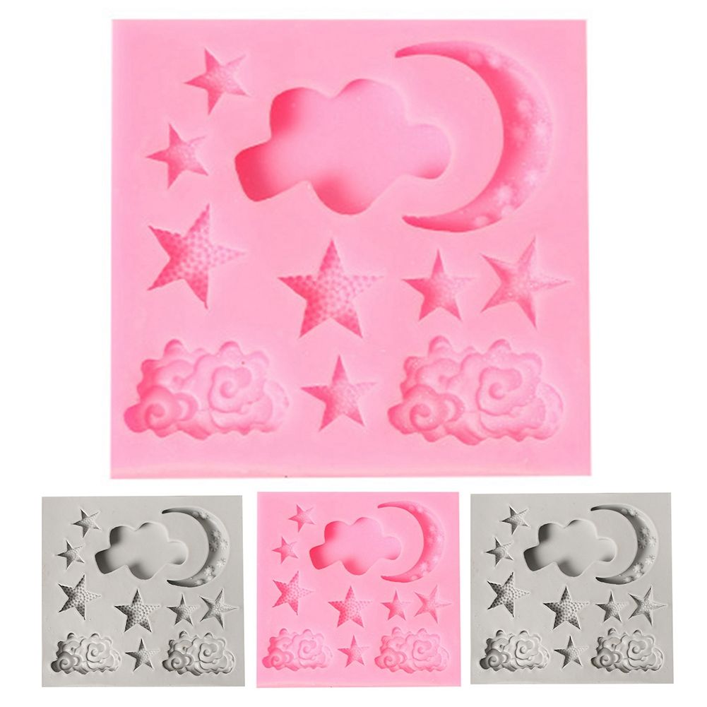 Silicone Cake Mold Stars Moon Clouds Pattern Chocolate Baking DIY Mold Making Tool view 2