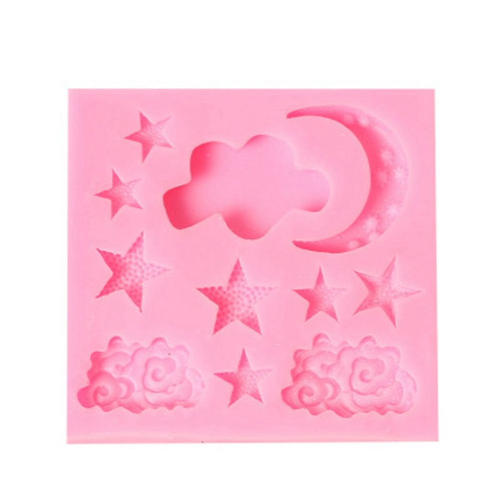 Silicone Cake Mold Stars Moon Clouds Pattern Chocolate Baking DIY Mold Making Tool view 5