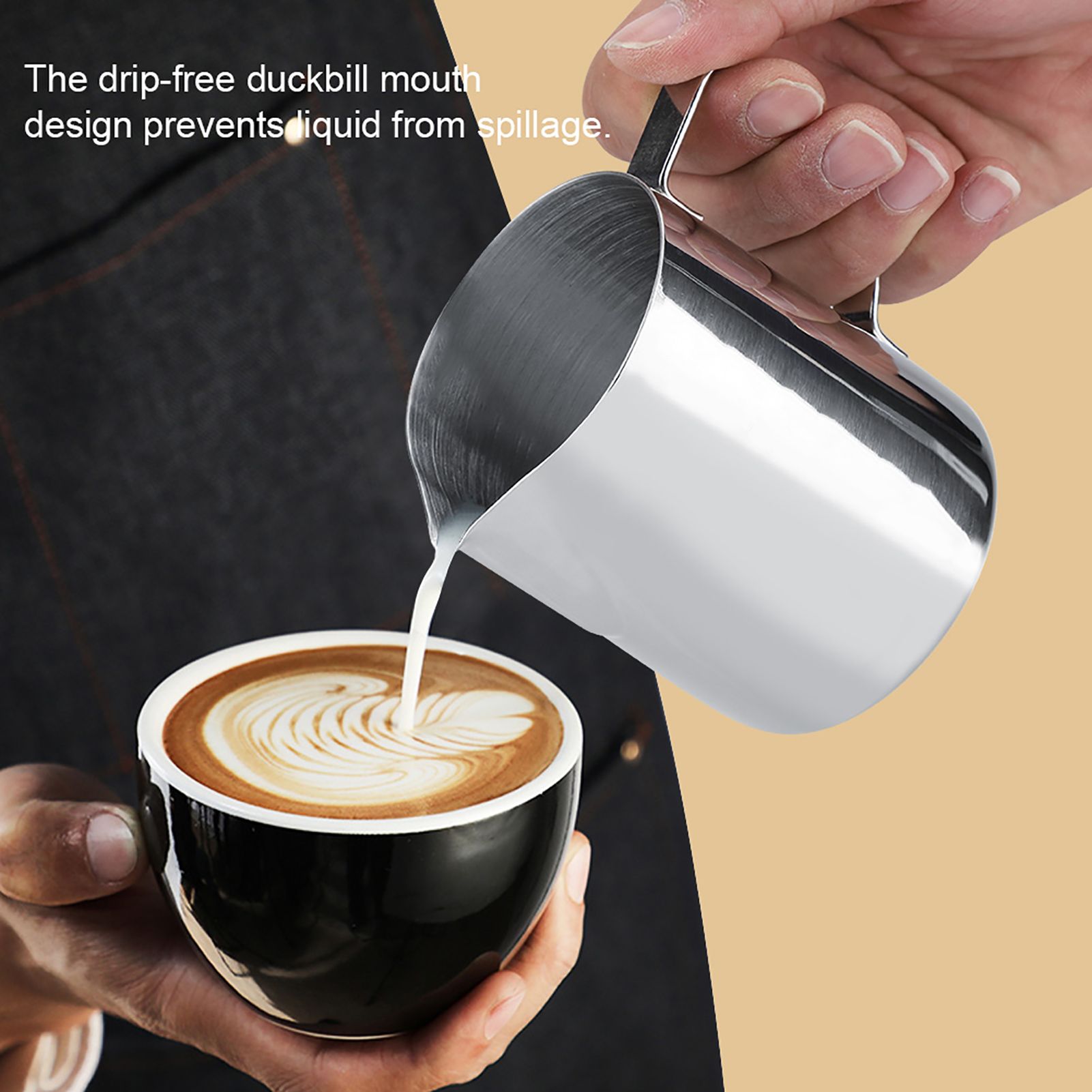 Stainless Steel Milk Frothing Cup Coffee Pitcher Jug Latte Art (350 ml) view 3