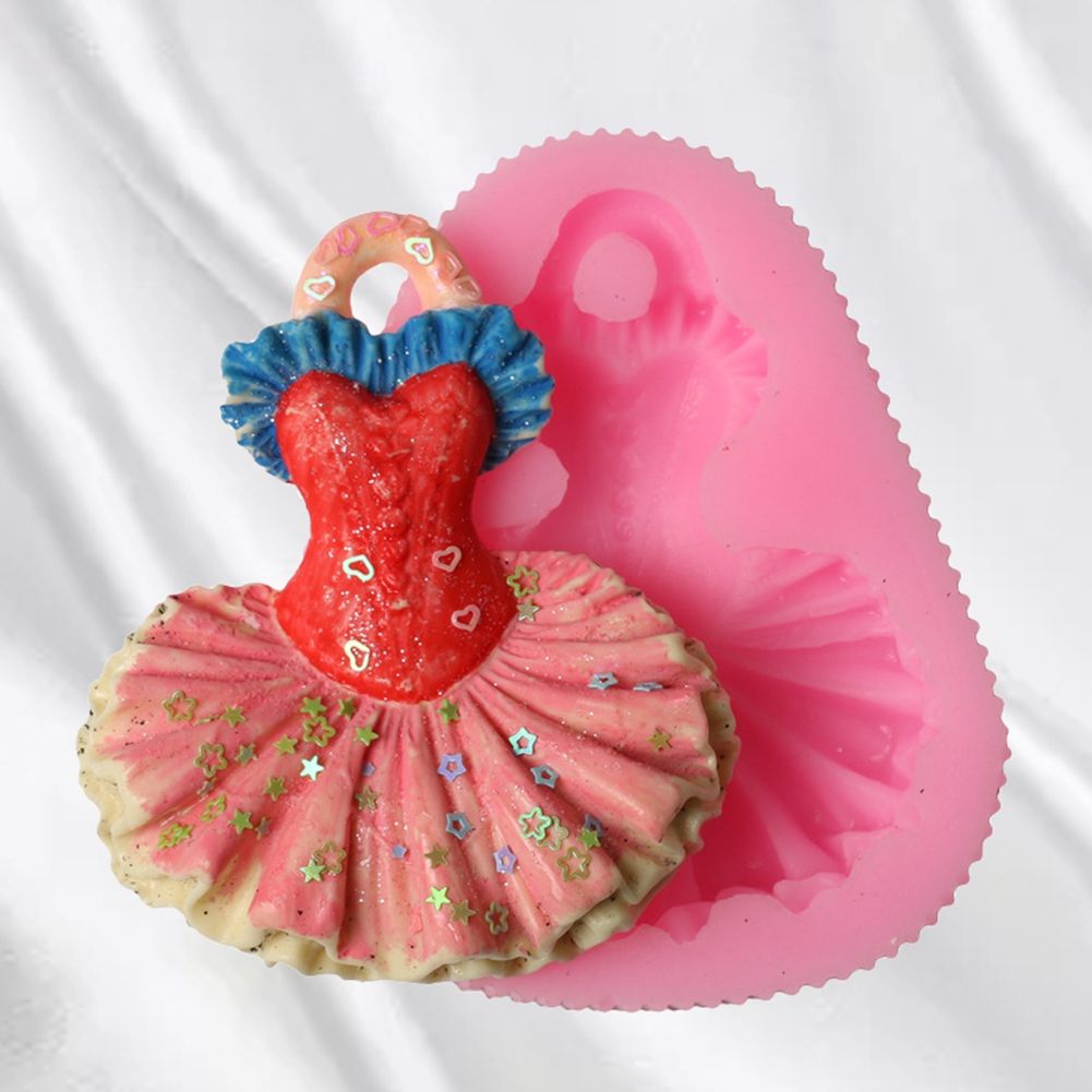 Dress Shape Cake Baking Cookie Chocolate Sugar Paste Food Silicone Mold Bakeware view 5