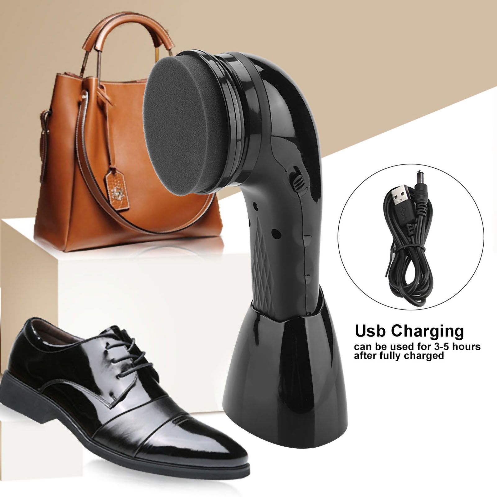 USB Rechargeable Electric Shoe Brush Handheld Multifunctional Leather Shoes view 4