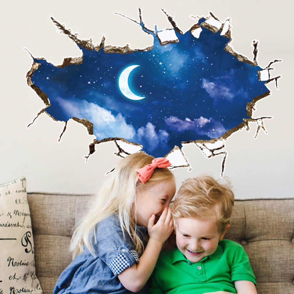 3D Stereo Starry Sky Wall Floor Stickers for Home Backdrop Business Decoration view 5