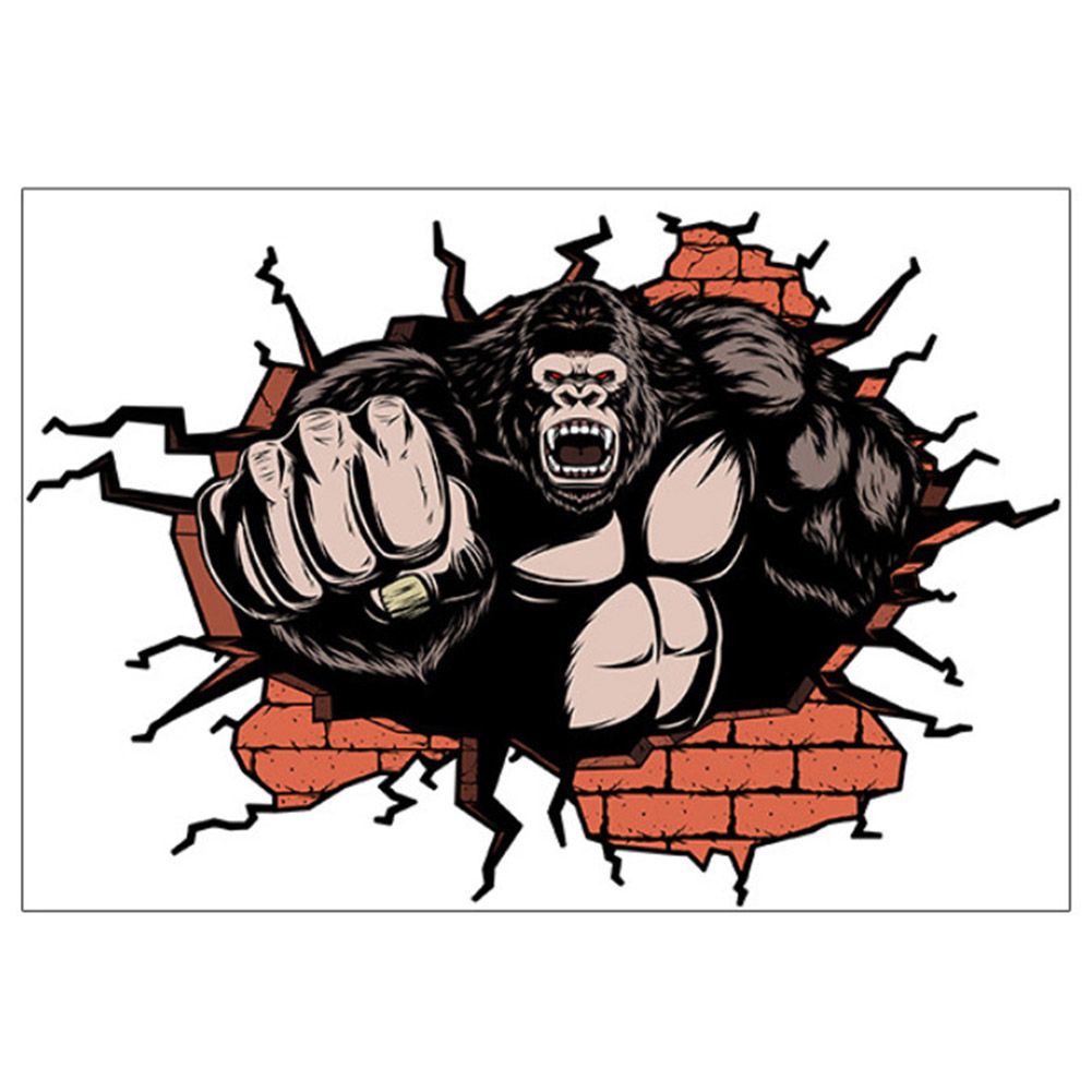 3D Stereo Chimp Wall Floor Stickers for Home Bedroom Backdrop Business Decoration view 2