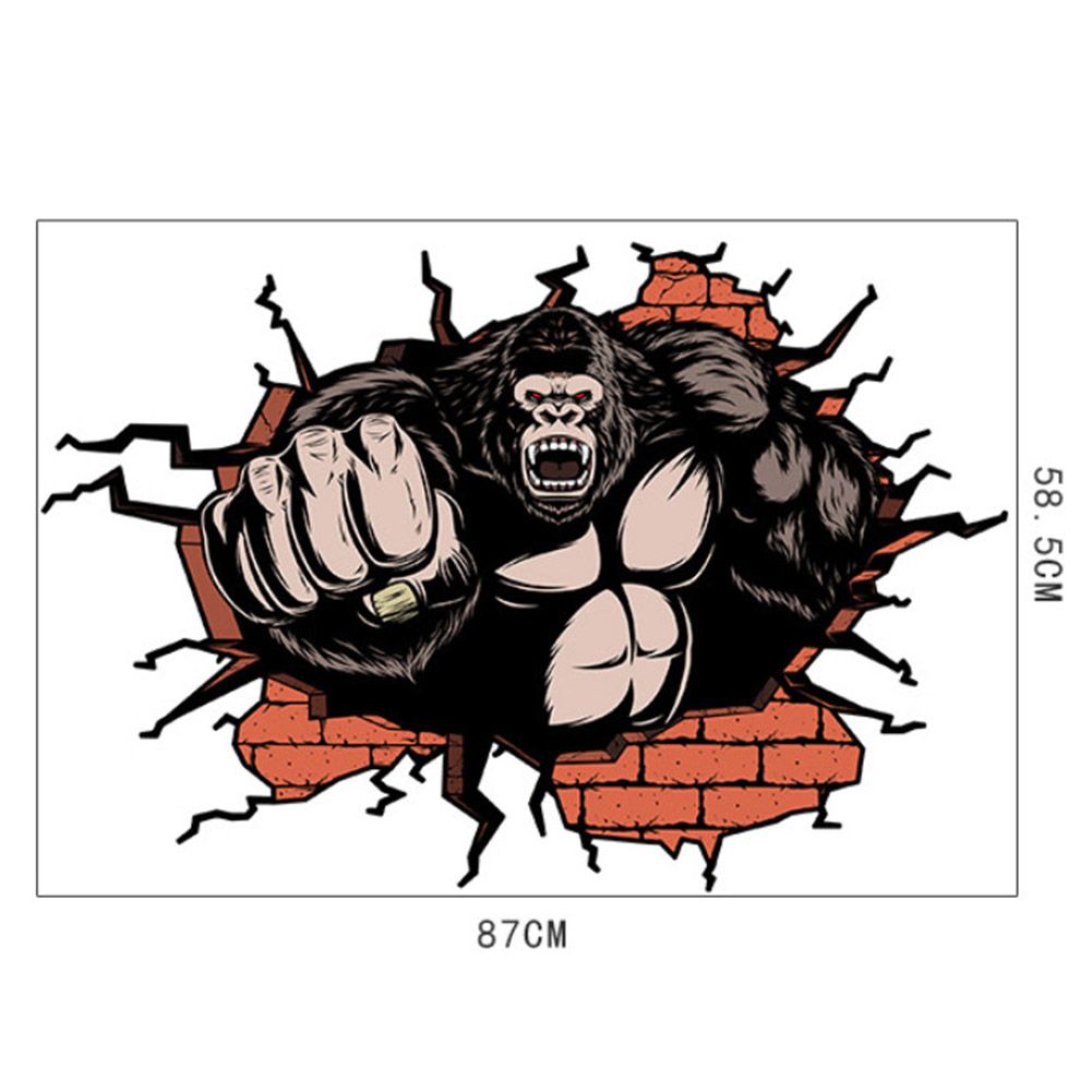 3D Stereo Chimp Wall Floor Stickers for Home Bedroom Backdrop Business Decoration view 9