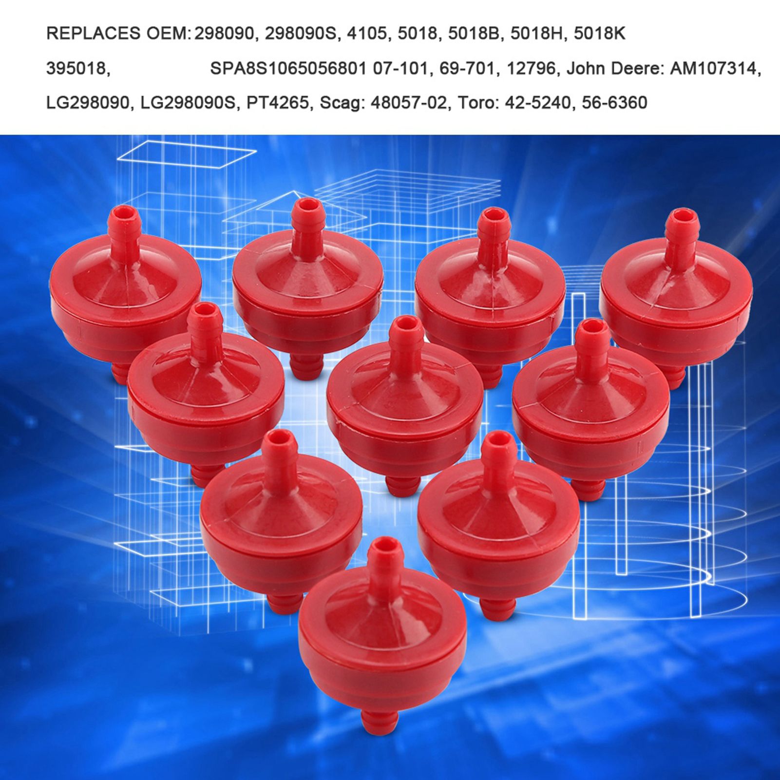 10PCS Fuel Filter for 298090 298090S John Deere 1/4" Fuel Line view 6