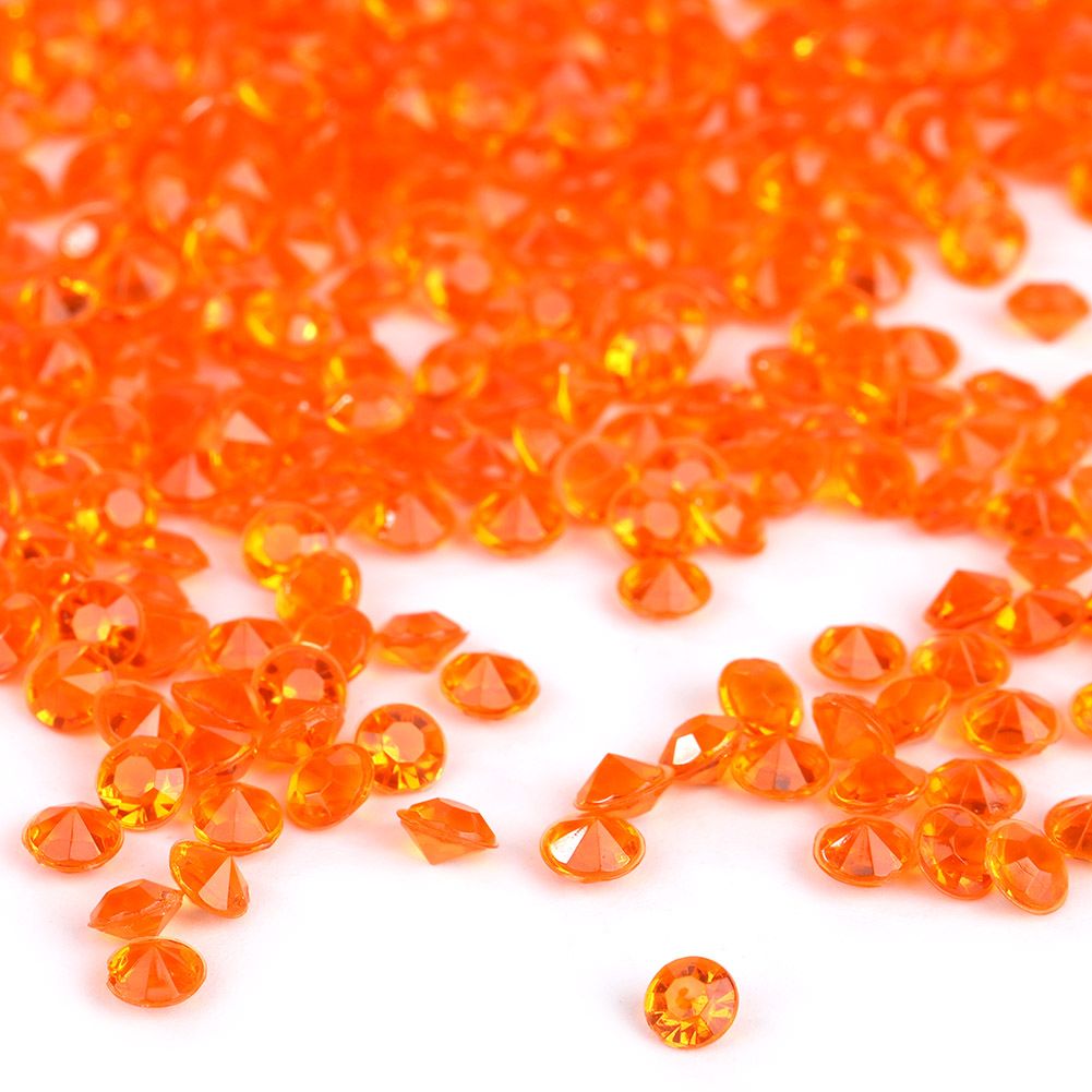 5000pcs DIY Pointed Acrylic Diamond Confetti Gems for Wedding Party (Orange) view 3