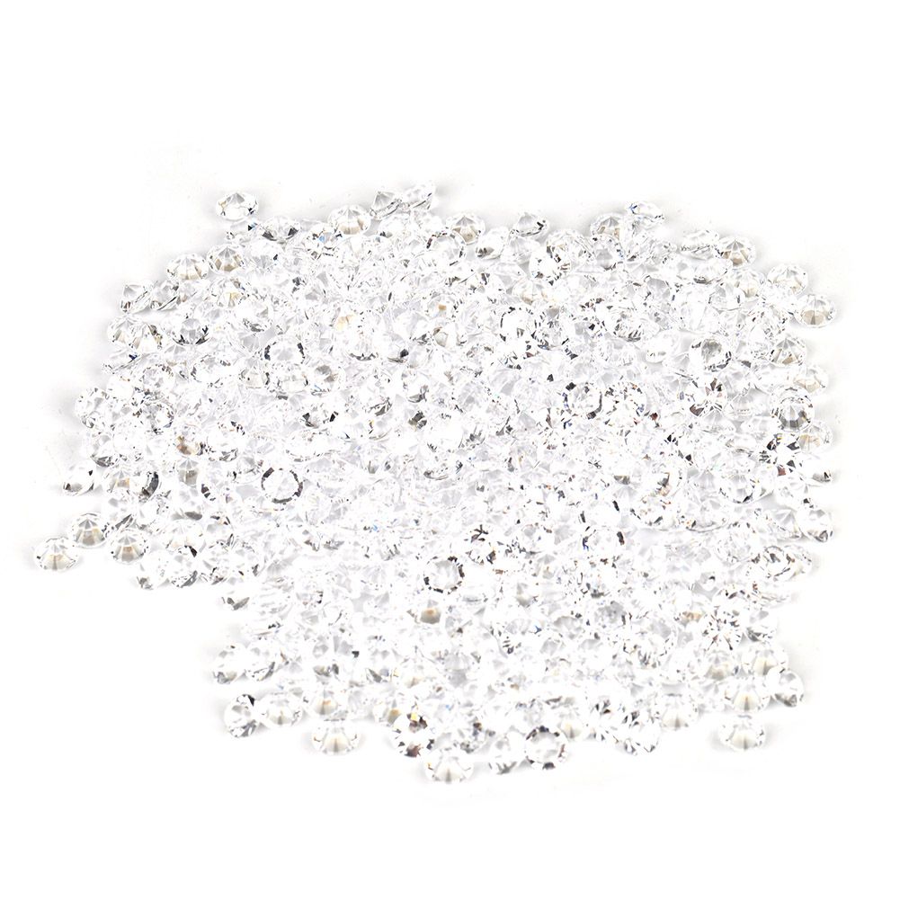 1000pcs 6mm Transparent Wedding Confetti Party Plastic Diamond Sparkly Gems view 2