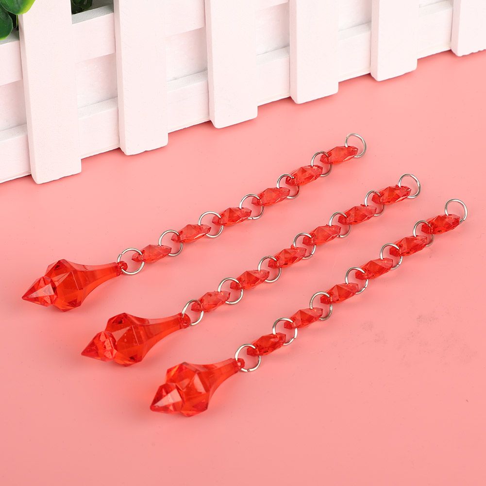 10Pcs lot 6+1 Acrylic Diamonds Wedding Decoration Crystal Gems Hangings Decor(B) view 3