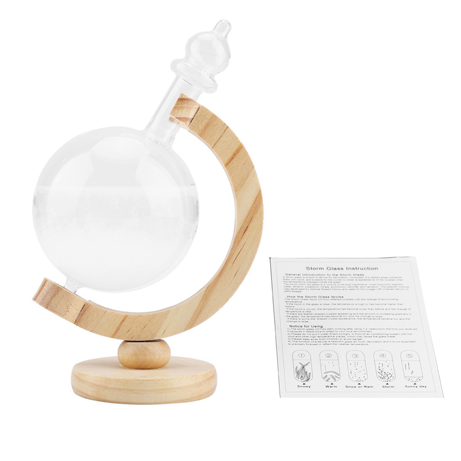 Storm Glass Creative Globe shaped Storm Glass Bottle Desktop Weather Station view 2