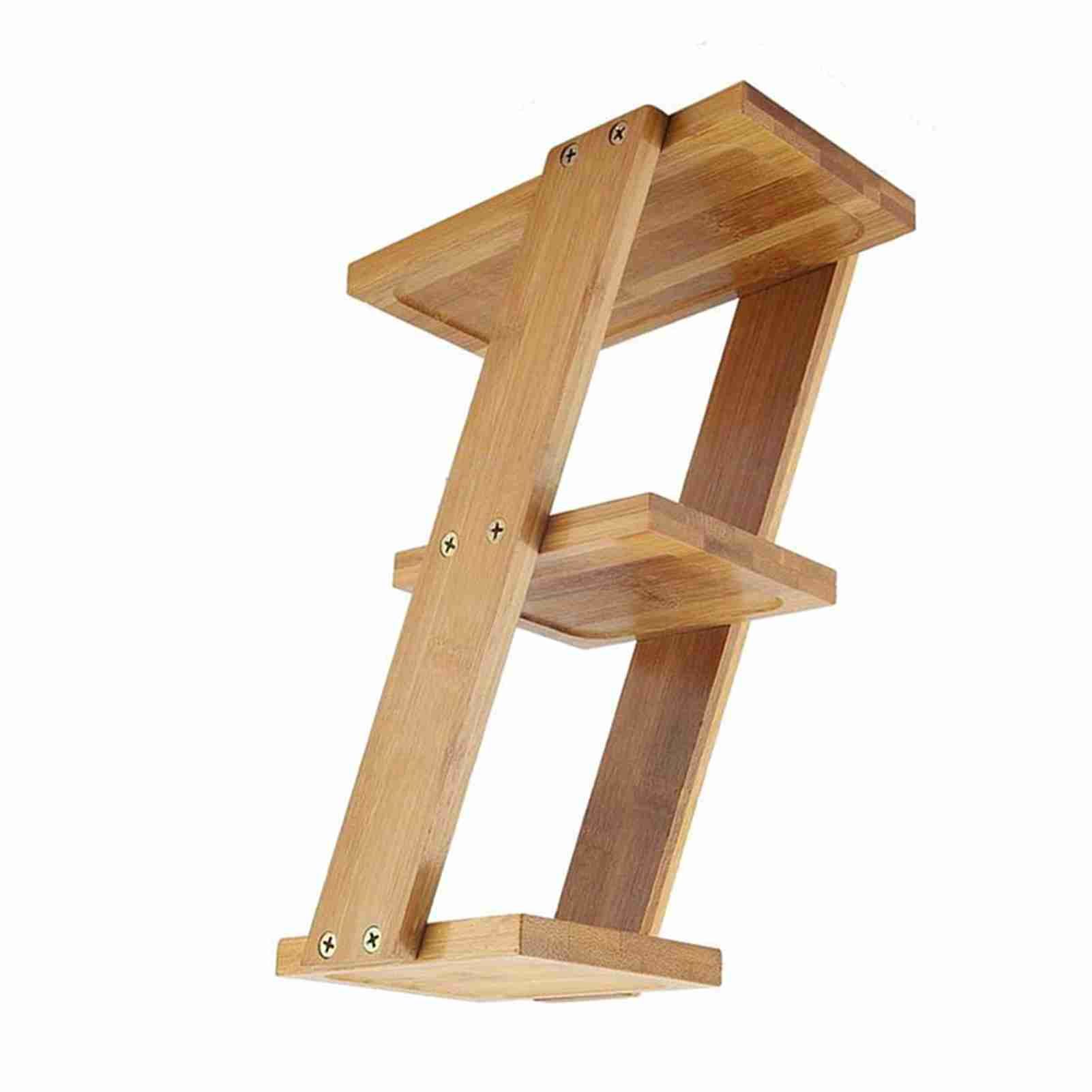 3 Tiers Bamboo Desktop Potted Plant Flower Holder Storage Rack Shelf view 3