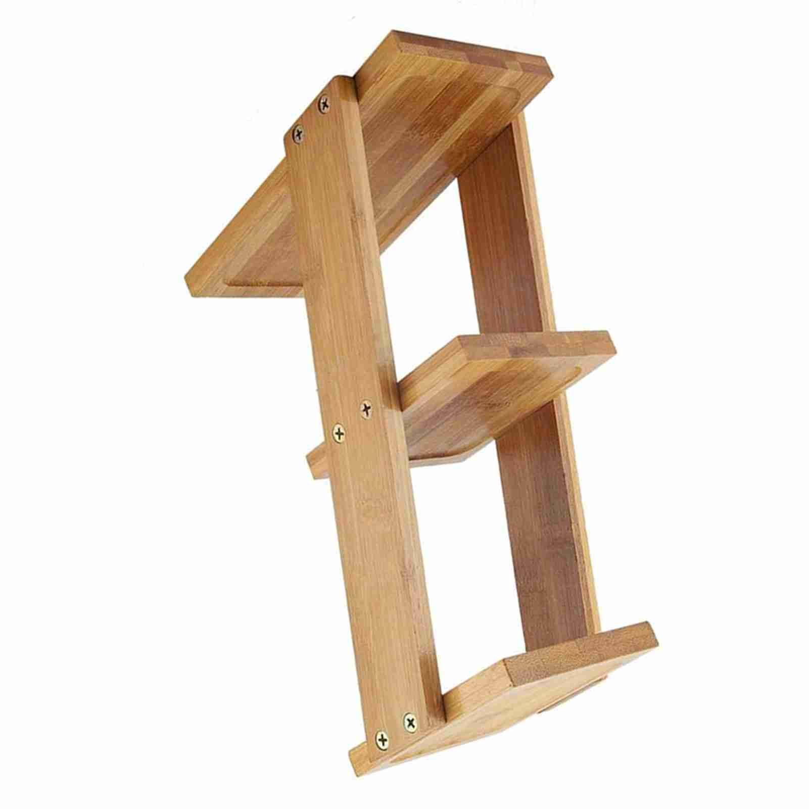 3 Tiers Bamboo Desktop Potted Plant Flower Holder Storage Rack Shelf view 4