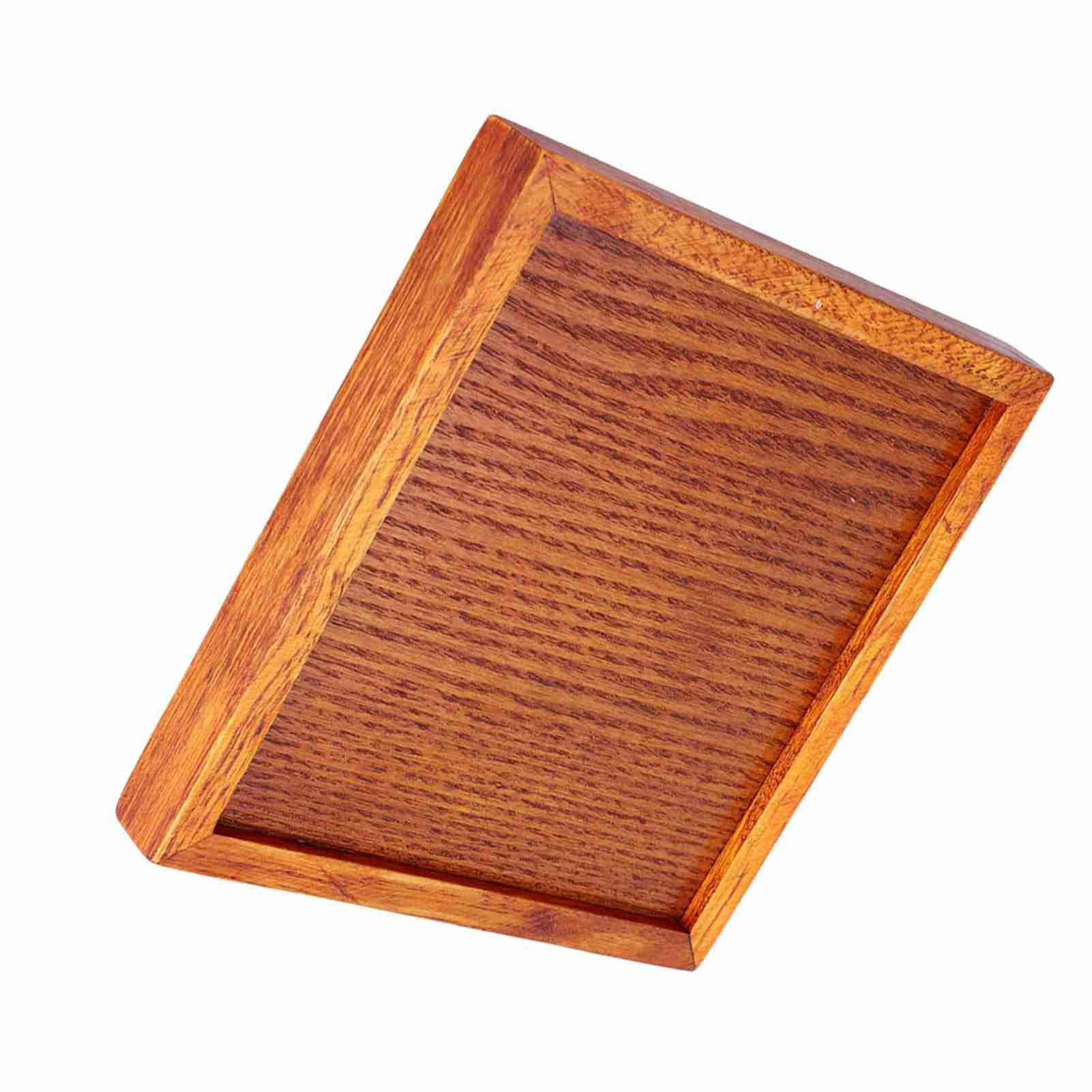 Small Portable Square Shape Solid Wood Tea Coffee Snack Dinning Serving Tray view 8