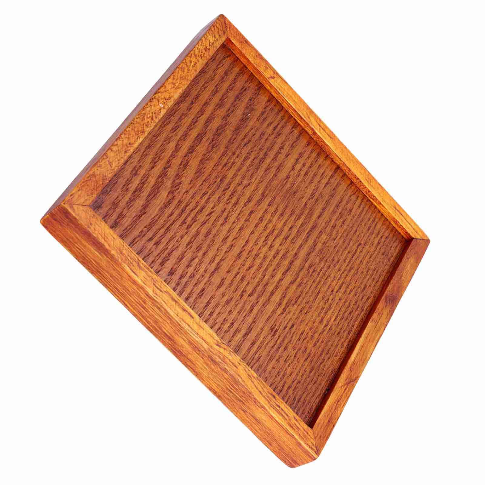 Small Portable Square Shape Solid Wood Tea Coffee Snack Dinning Serving Tray view 11