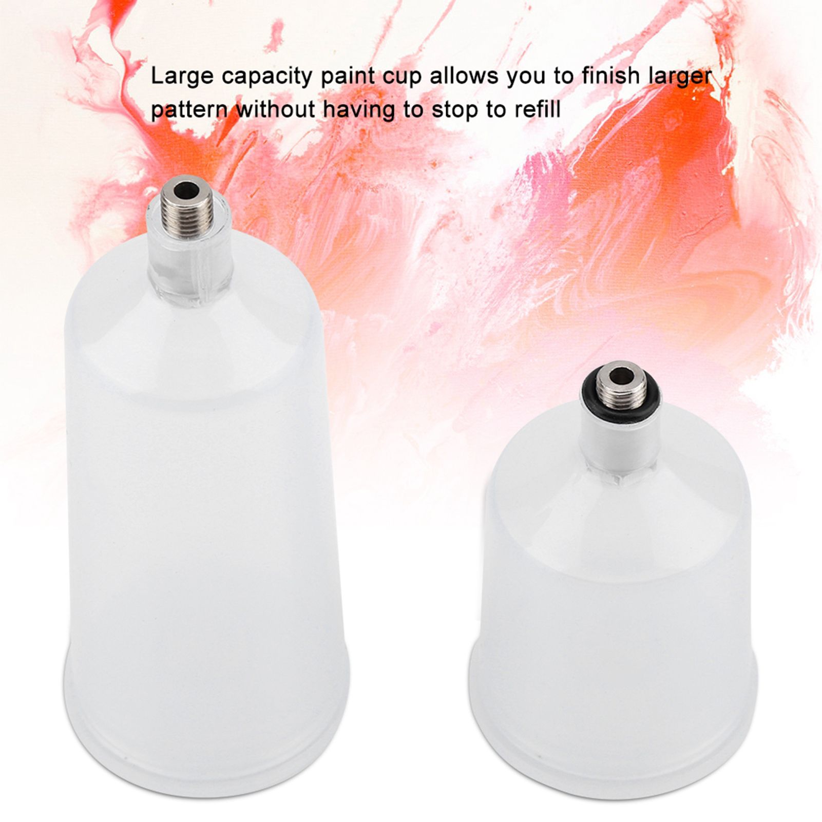 2PCS / Set Plastic Spray Paint Gun Airbrush Cup Pot Fastmover Threaded view 3