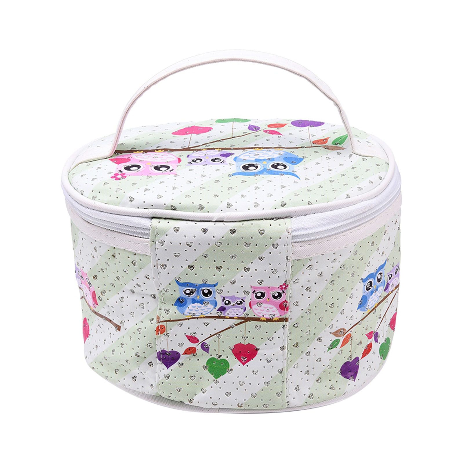 Fashion Cartoon Printing PU Round Cosmetics Organizer Beauty Case Box Make Up view 2