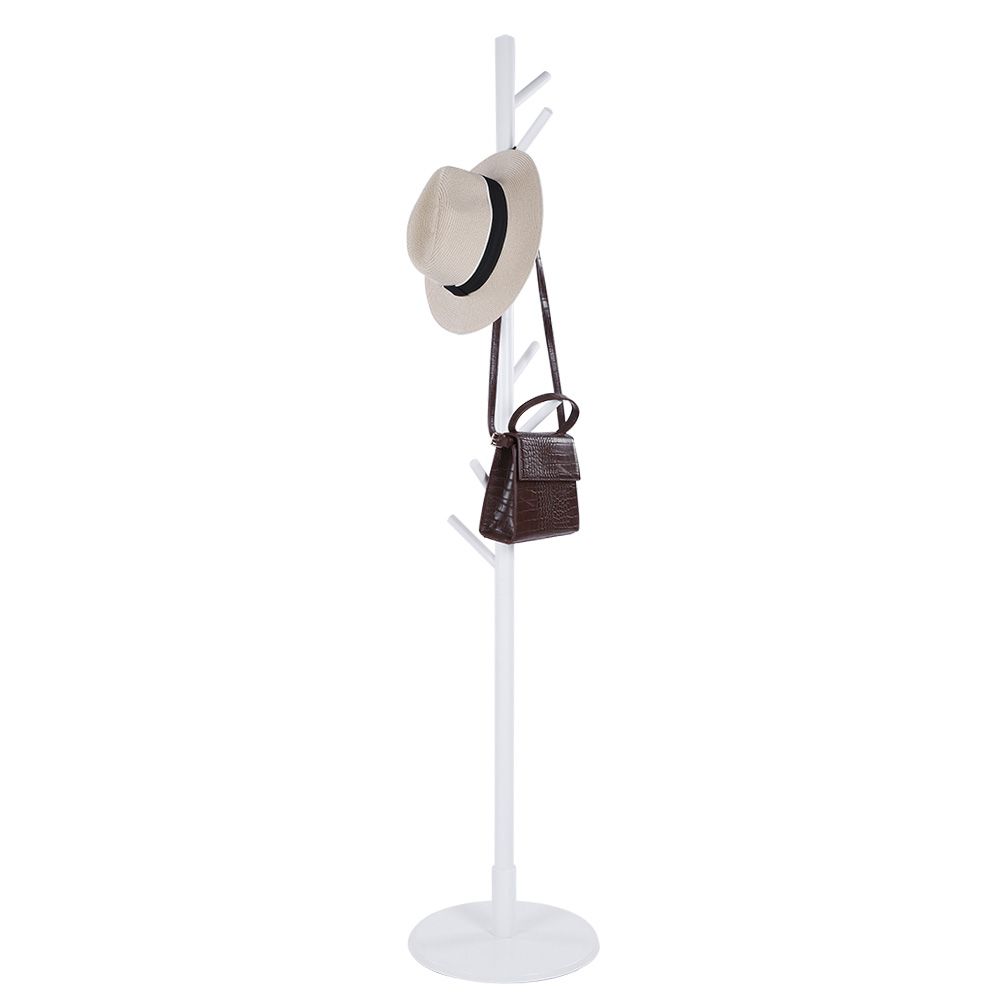 Assembled Wooden Coat Hat Stand Tree Jacket Cloth Vertical Hanger Rack 8 Hooks view 8