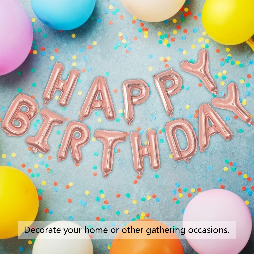 10pcs 16" Happy Birthday Letter Aluminum Foil Balloons Party Wedding Decor view 3