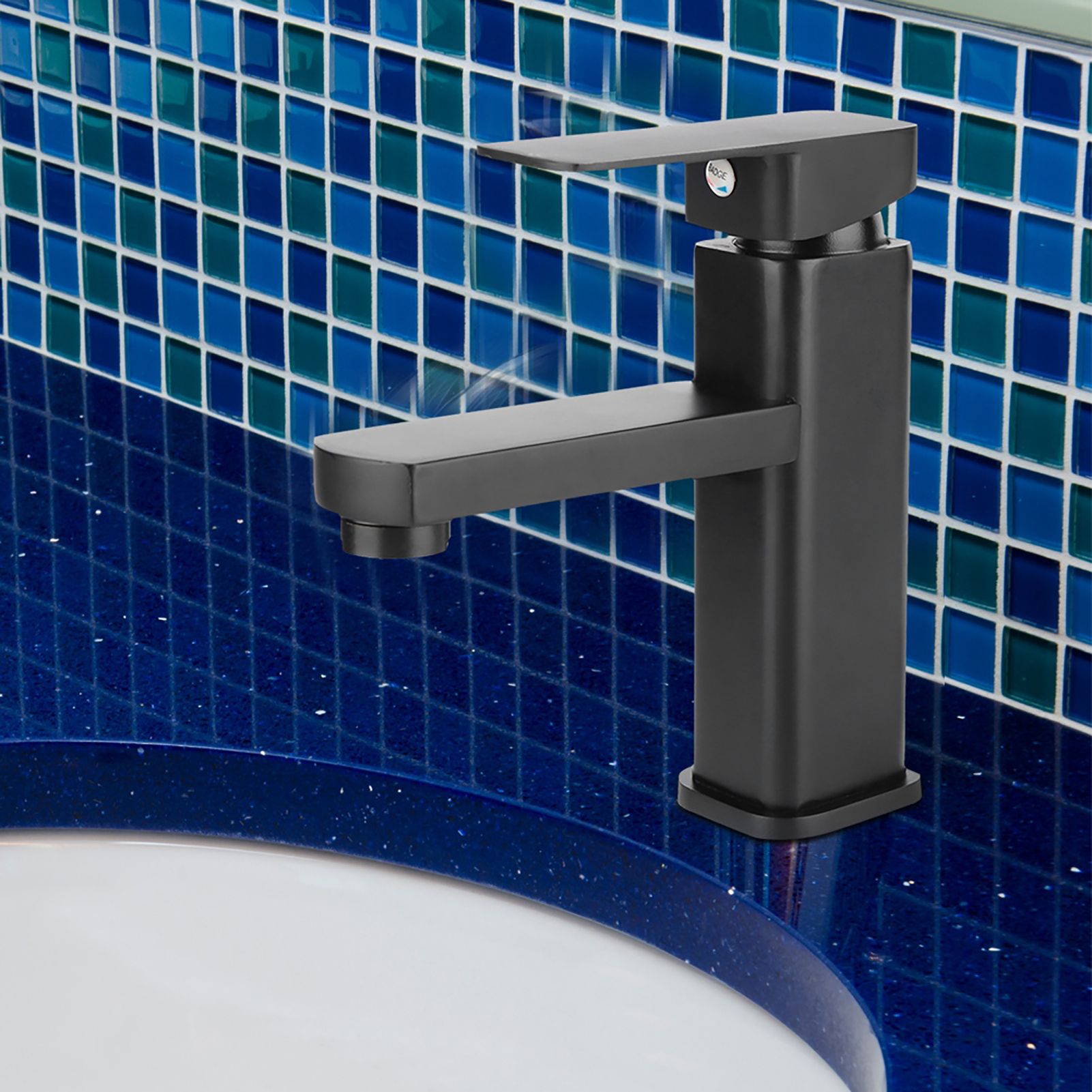 Basin Faucet Single Hole Sink Cold Hot Mixer Water Tap Waterfall Modern Faucets view 4