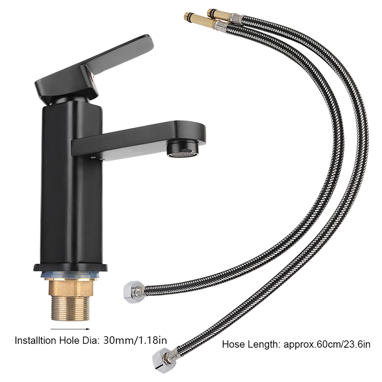 Basin Faucet Single Hole Sink Cold Hot Mixer Water Tap Waterfall Modern Faucets view 8