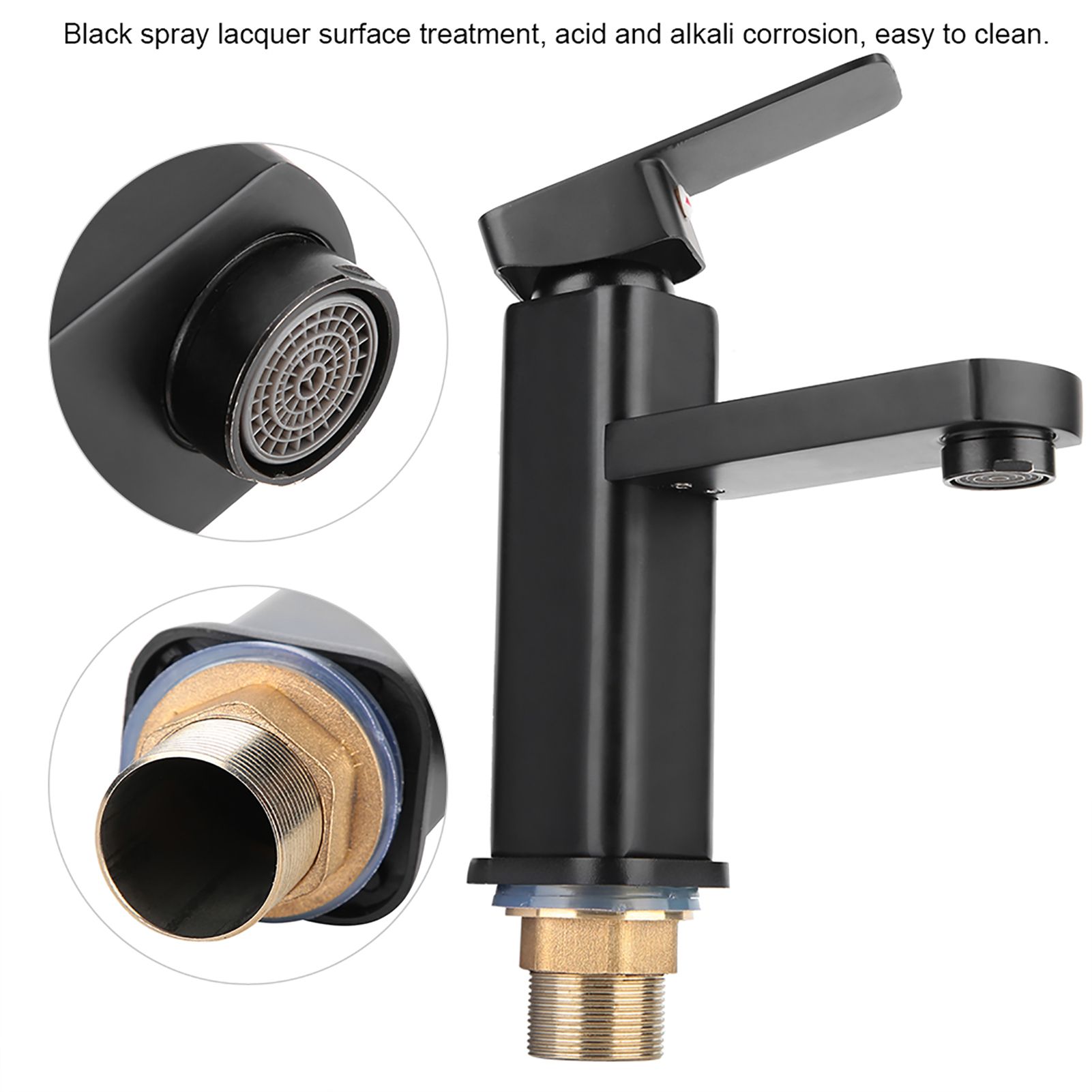 Basin Faucet Single Hole Sink Cold Hot Mixer Water Tap Waterfall Modern Faucets view 9