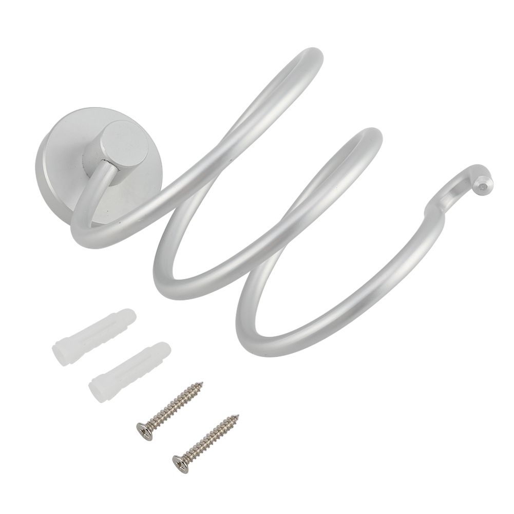 Aluminium Alloy Wall Mount Hair Dryer Holder Storage Rack Bathroom Organizer Shelf view 2