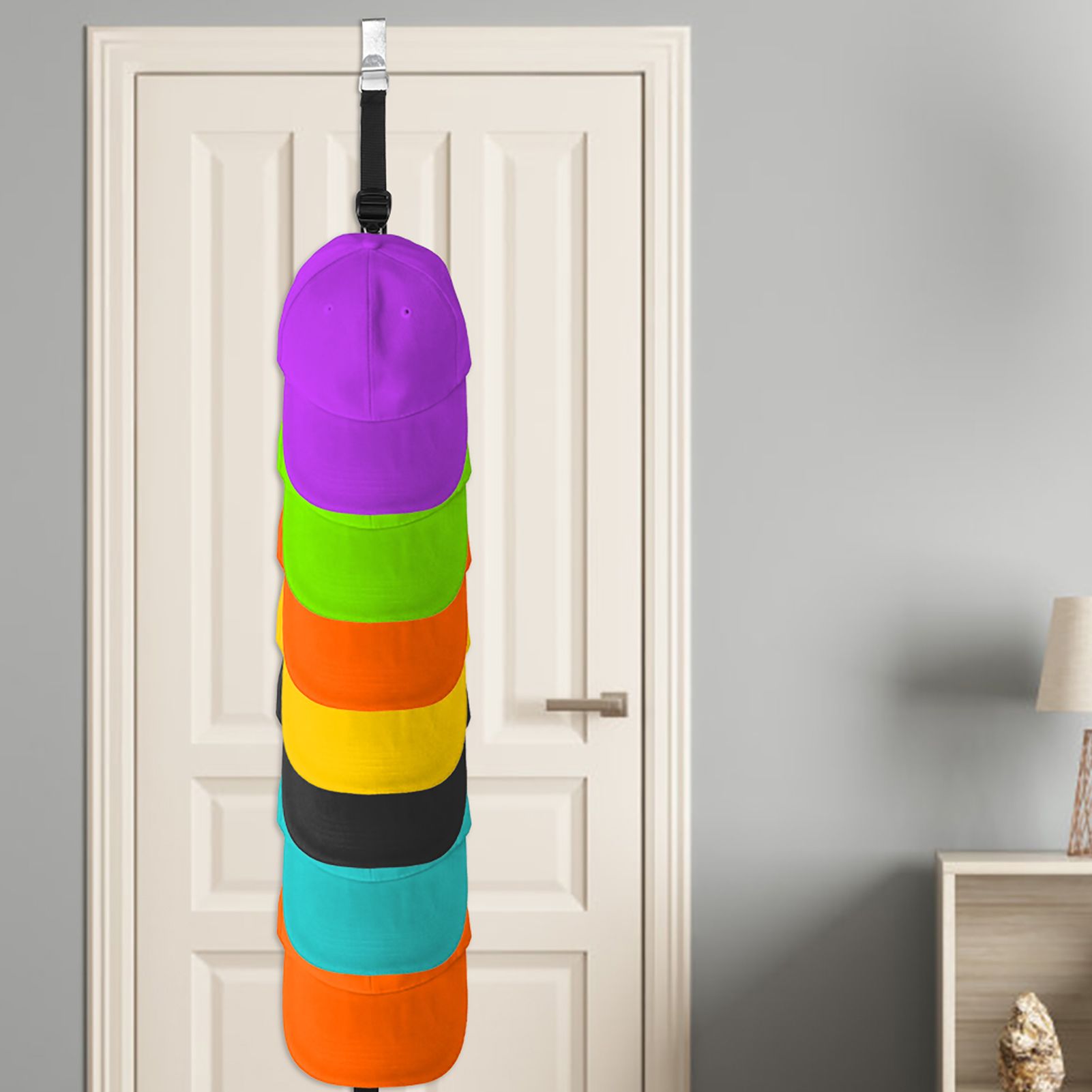Over Door Baseball Cap Holders Rack Clothing Hangers Rack Caps Organizer Rack view 4