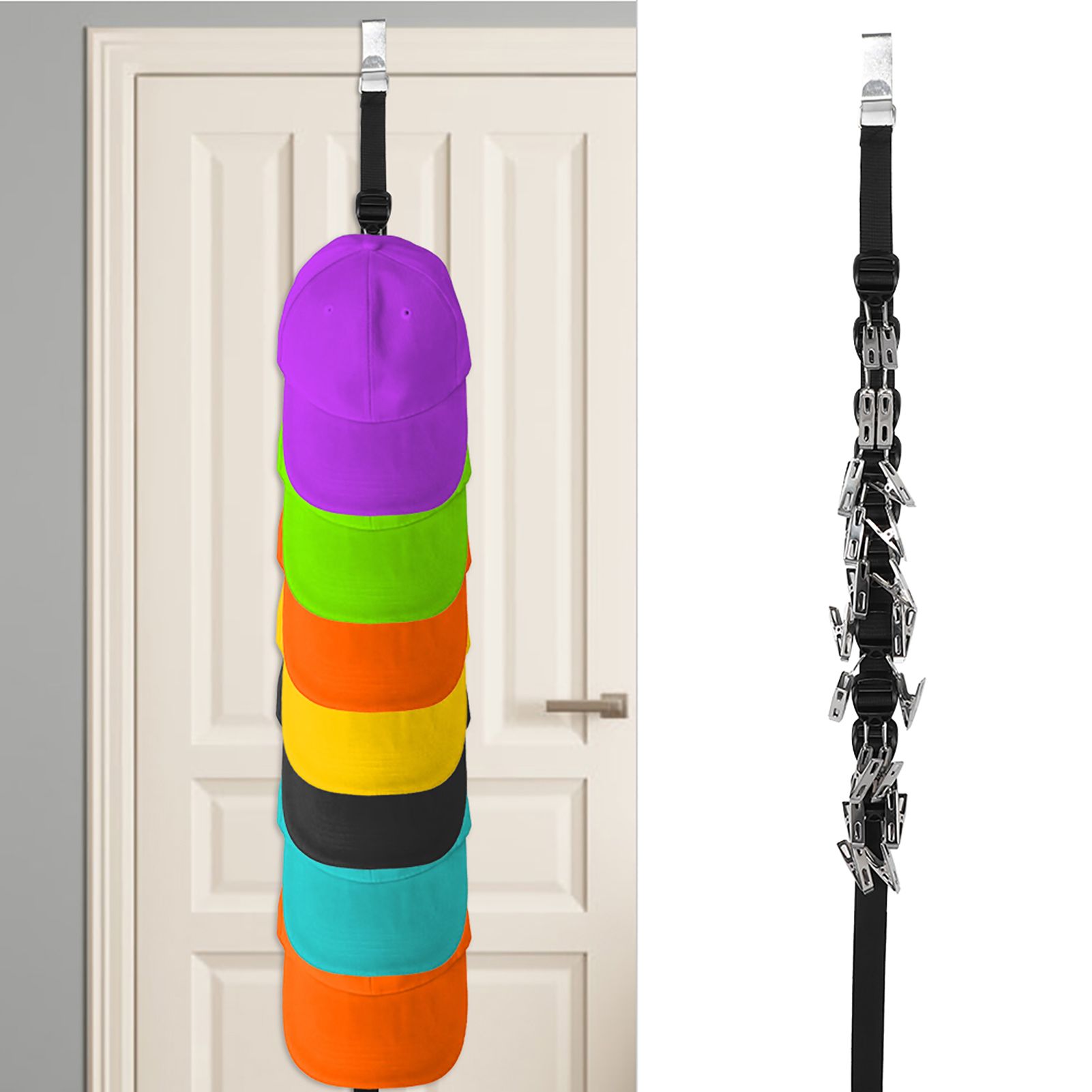 Over Door Baseball Cap Holders Rack Clothing Hangers Rack Caps Organizer Rack view 5