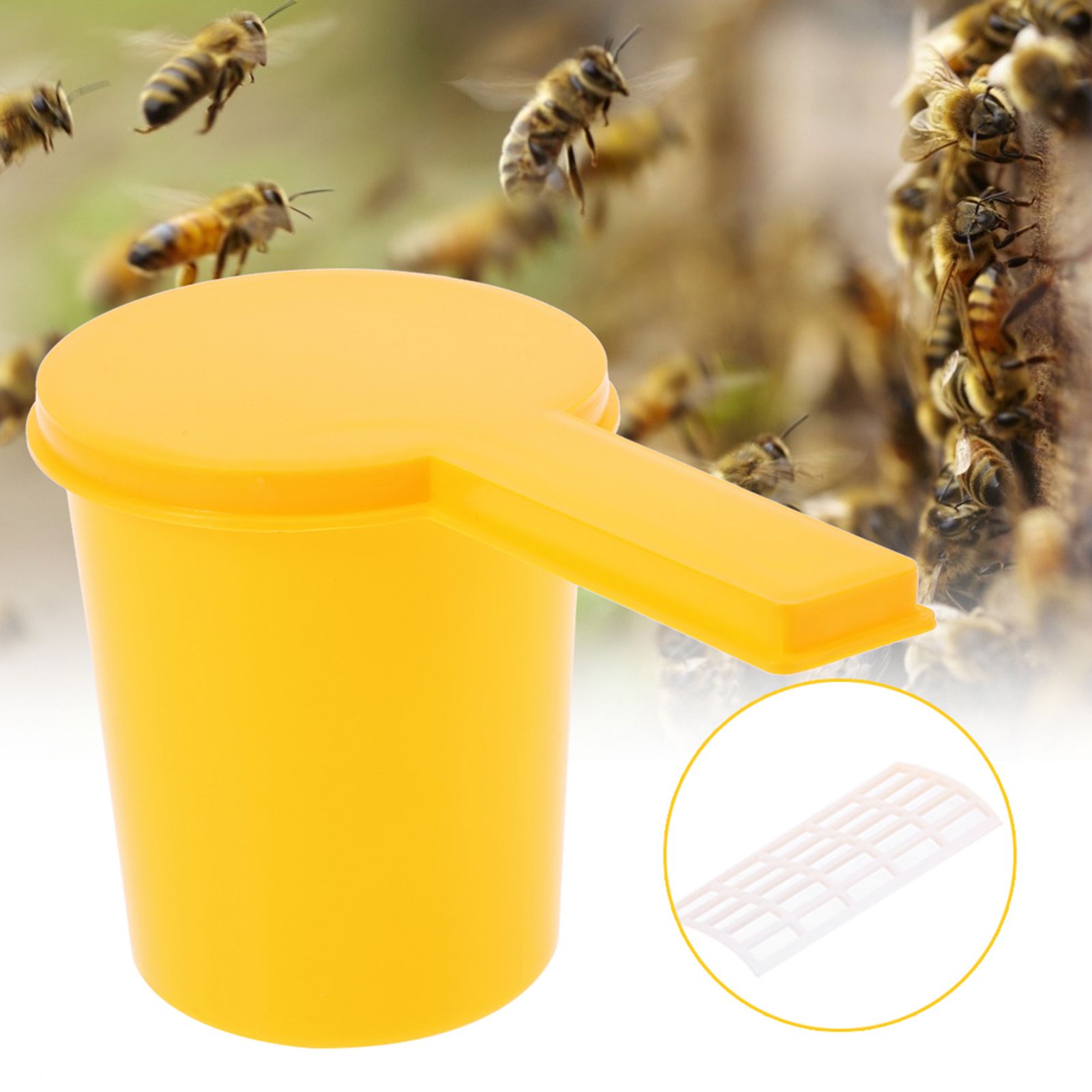 2pcs Beekeeping Honey Entrance Water Drinker Bee Feeder Bottle Set Bowl Tool