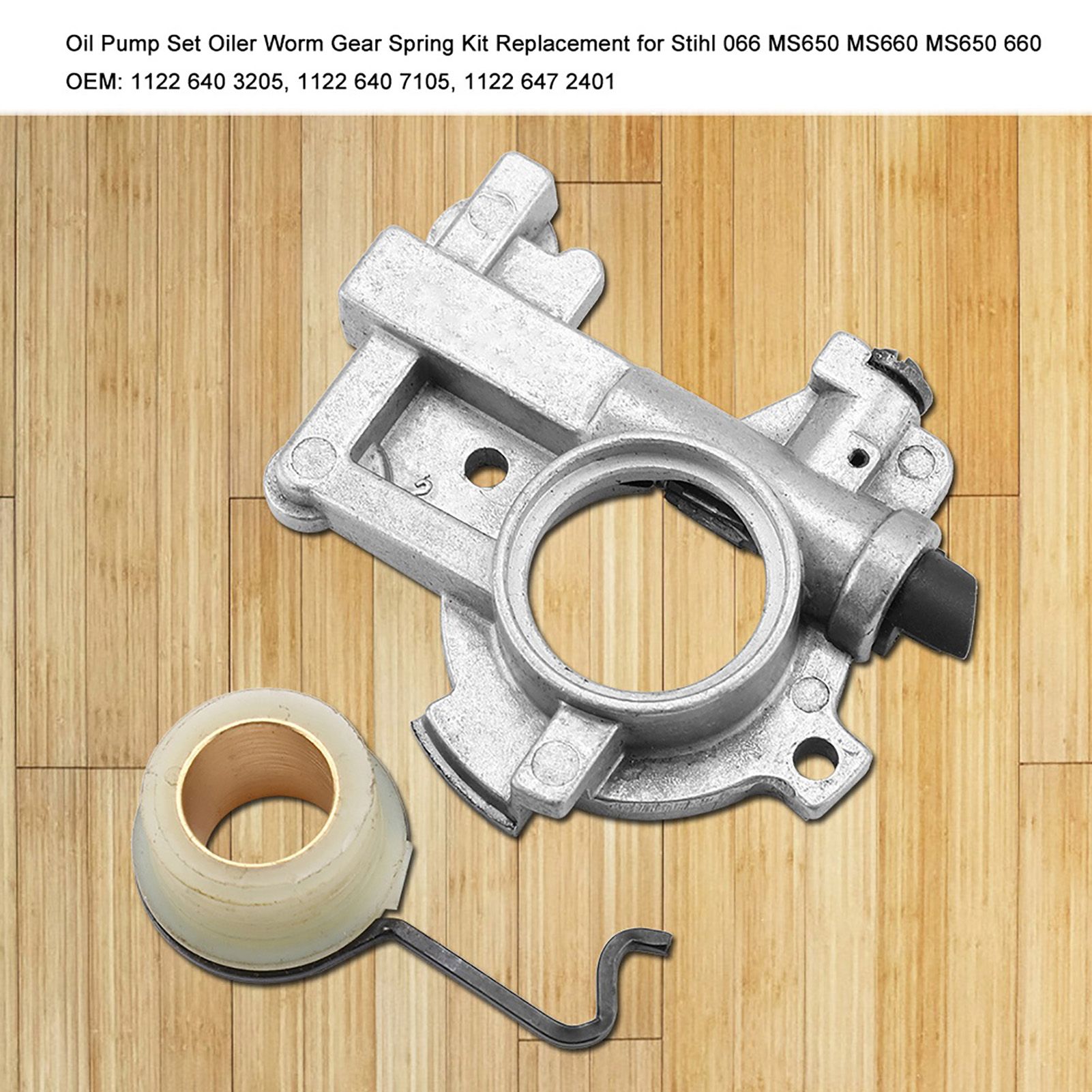Oil Pump Set Oiler Worm Gear Spring Kit Replacement for Stihl 066 MS650 MS660 view 8
