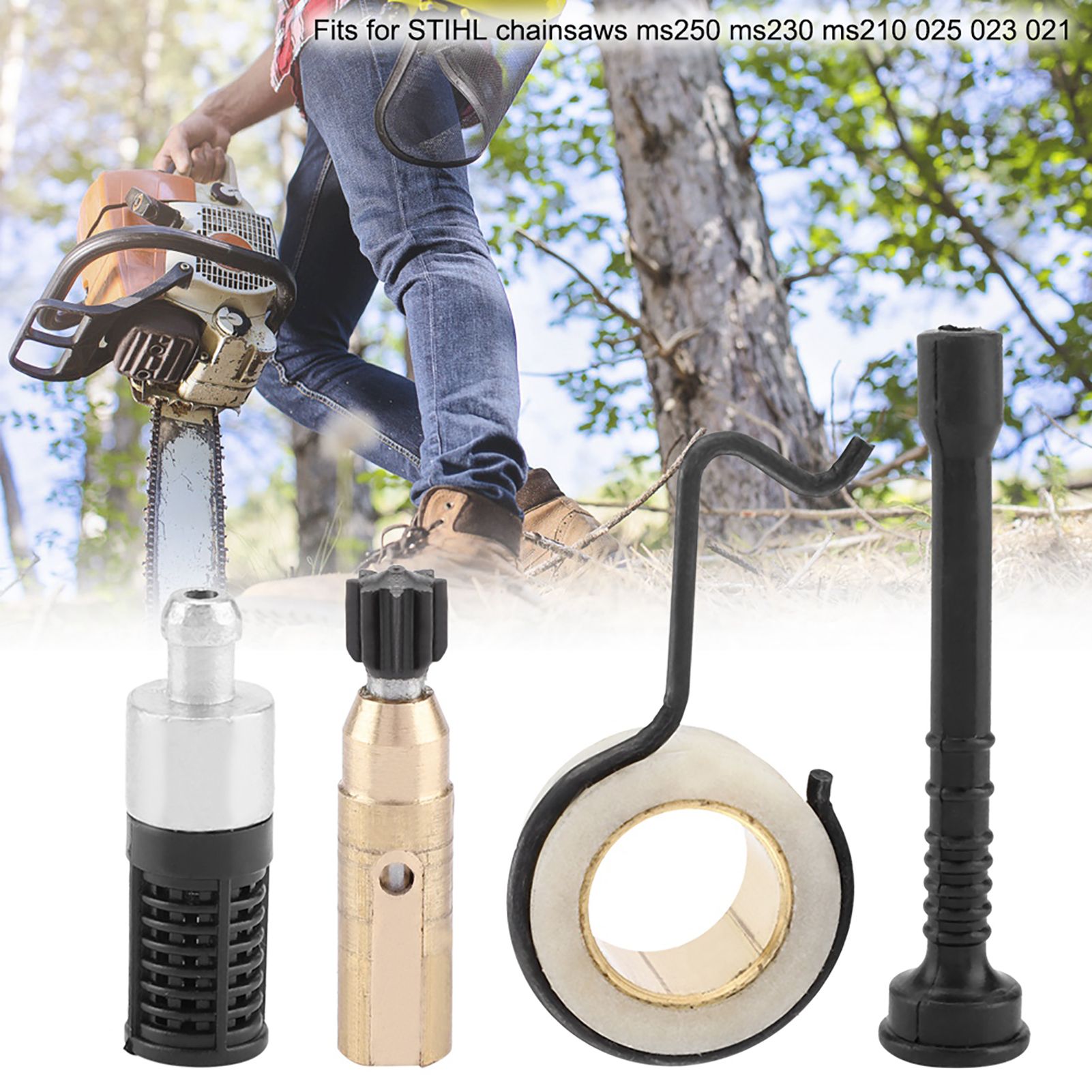 Chainsaw Oil Pump Worm Gear Oil Pipe Filter Set Accessory Kits for STIHL MS view 6