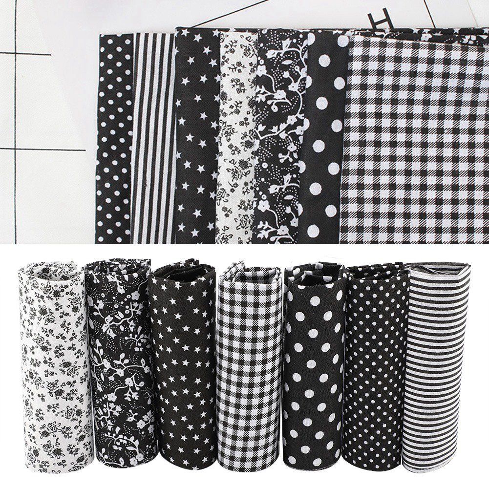 7pcs 25*25cm Cotton Fabric DIY Assorted Squares Pre Cut Beddding Suite view 6