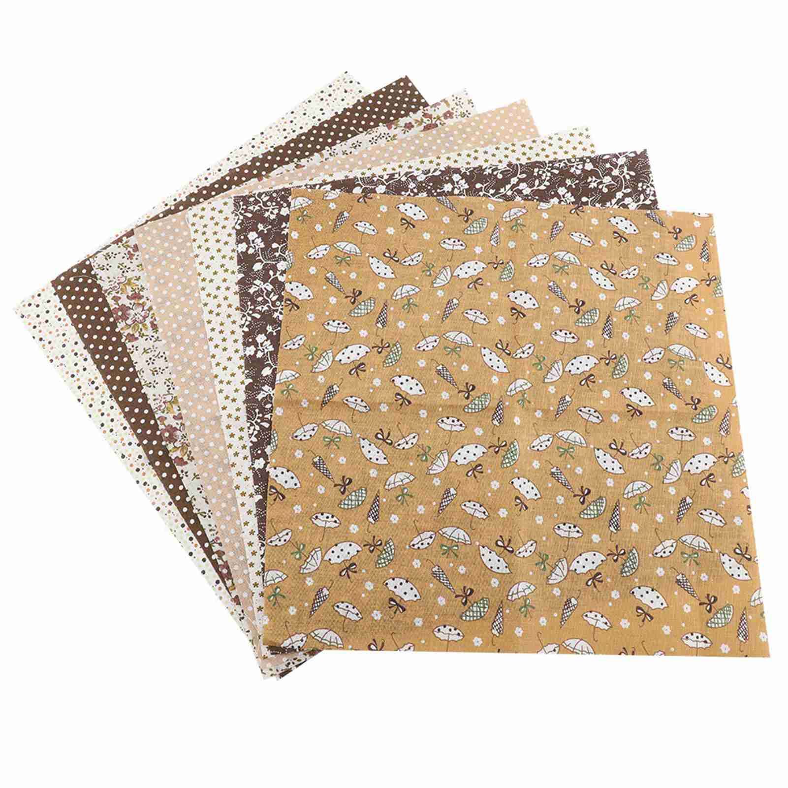 7pcs 25*25cm Cotton Fabric DIY Assorted Squares Pre Cut Bedding Kit Quarters view 2