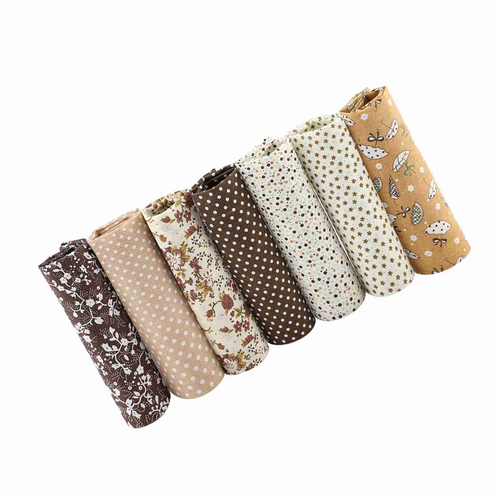 7pcs 25*25cm Cotton Fabric DIY Assorted Squares Pre Cut Bedding Kit Quarters view 3