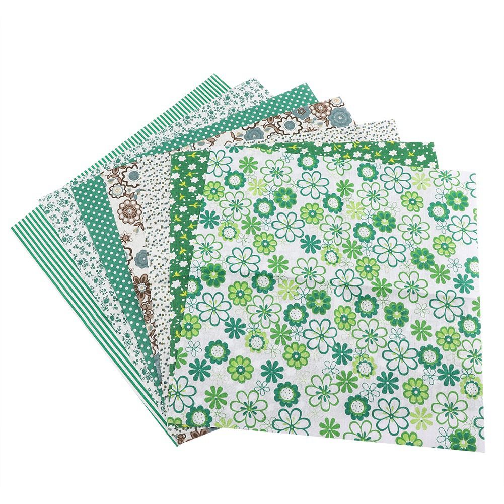 7pcs 25*25cm Cotton Fabric DIY Assorted Squares Pre Cut Bedding Kit Quarters view 2