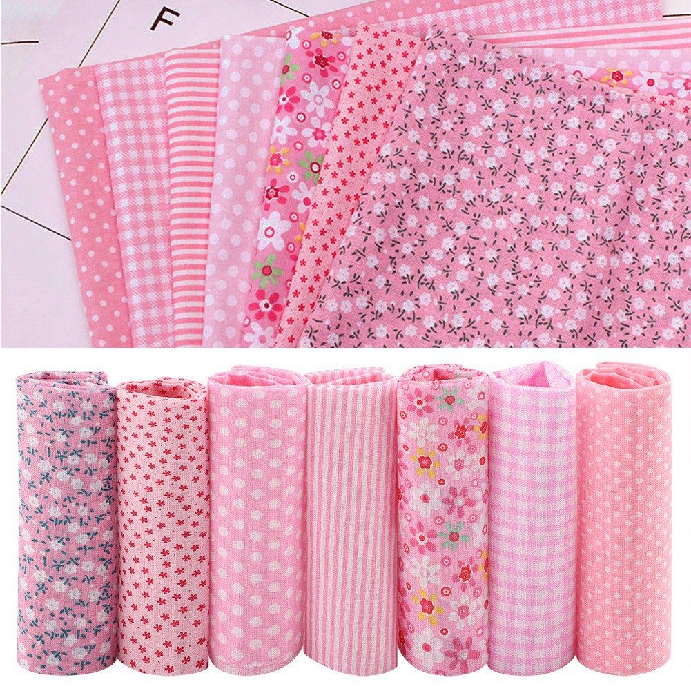 7pcs Cotton Fabric DIY Assorted Squares Pre Cut Bedding Suite Quarters Bundle view 6
