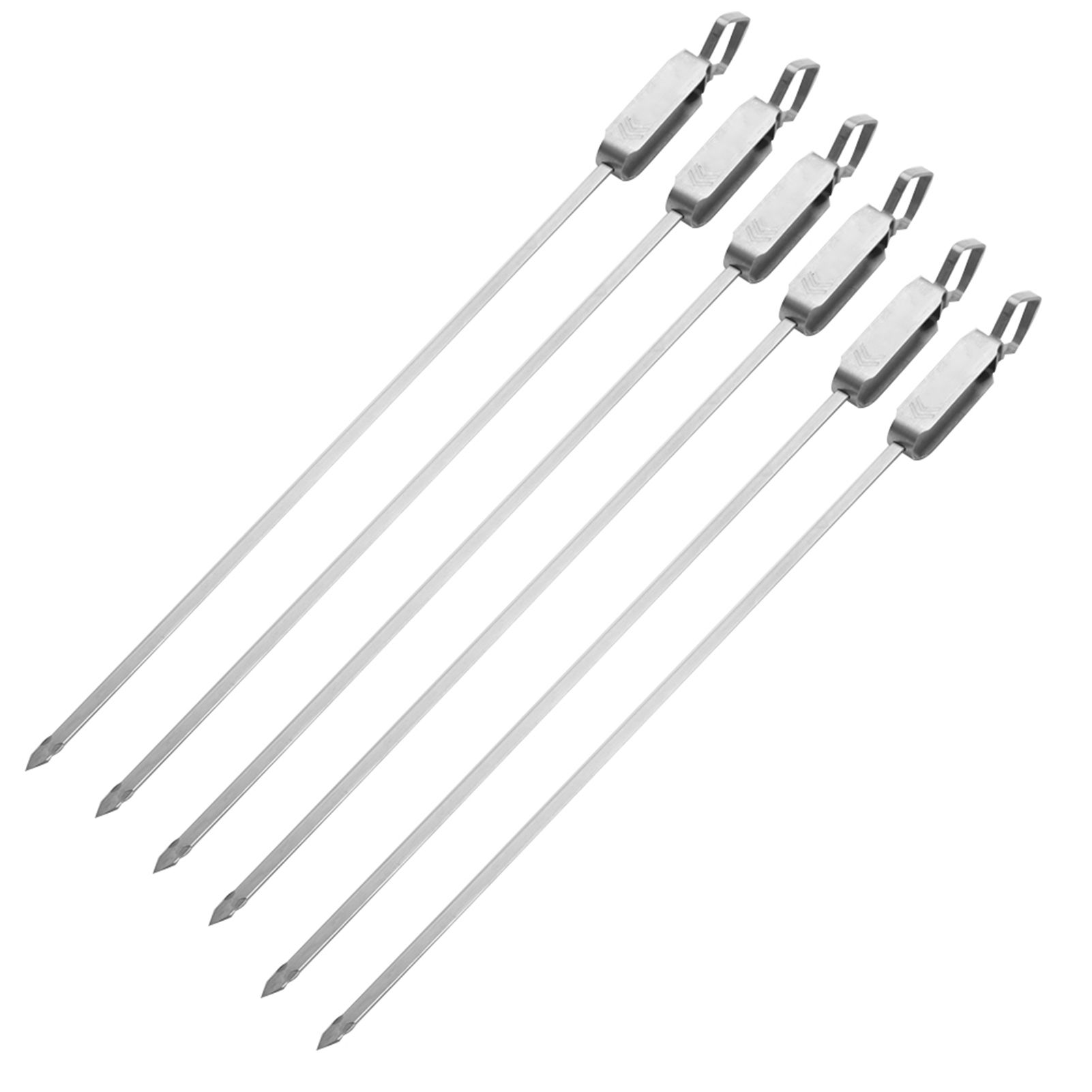 6PCS Long BBQ Barbecue Sliding Grilling Cooking Stainless Steel Kebab Flat Skewers view 11